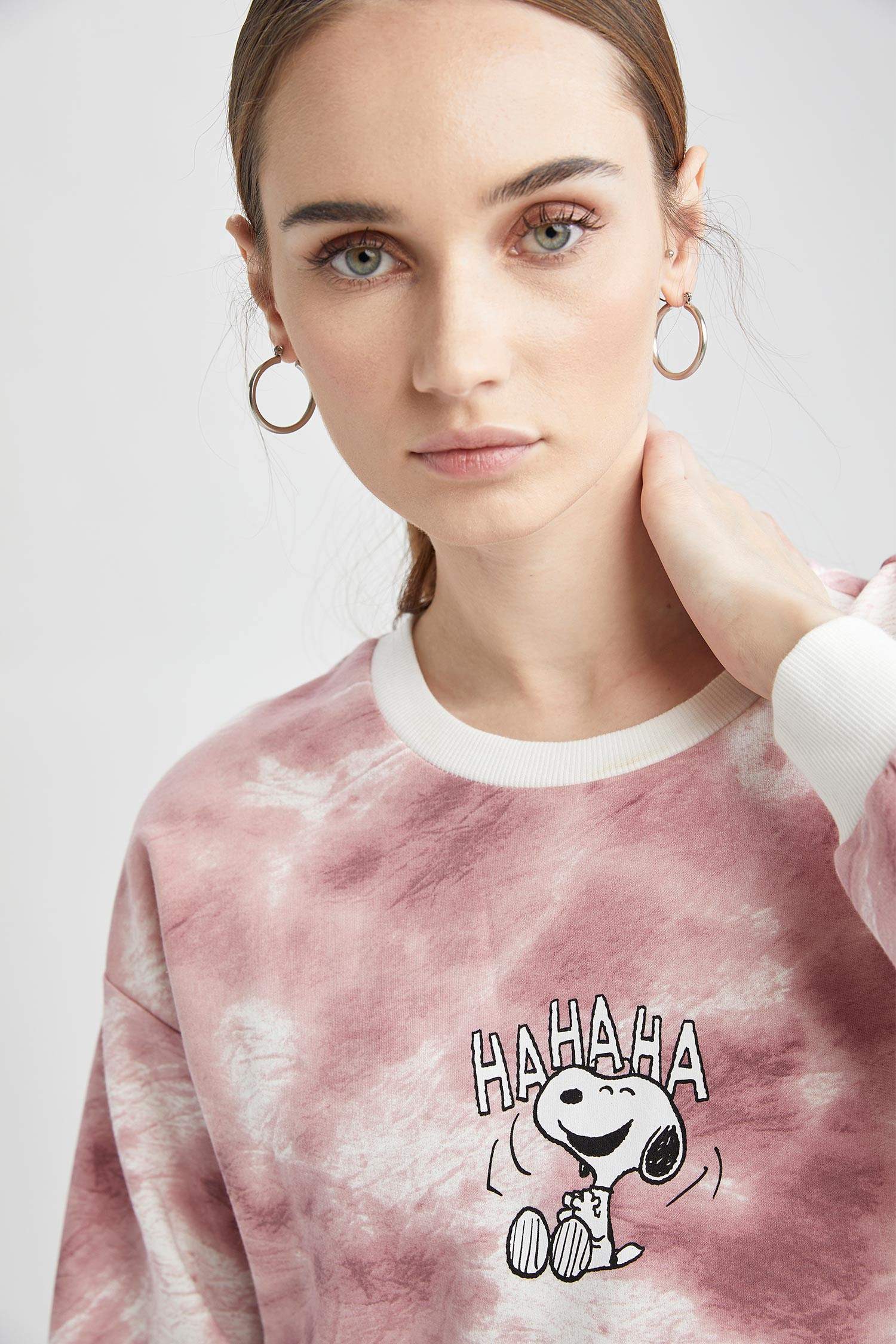 Snoopy Lisanslı Batik Relax Fit Sweat Tunik