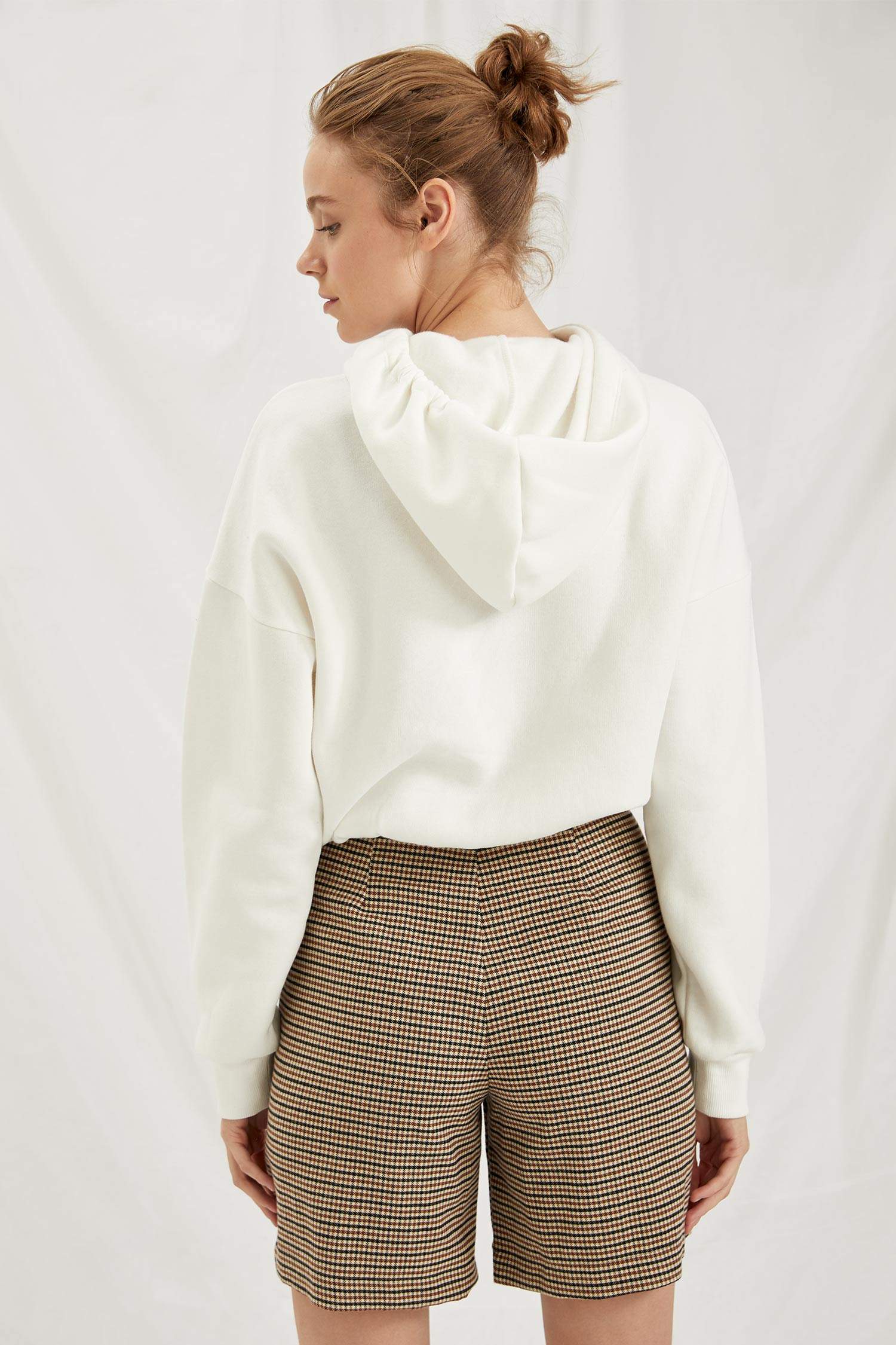 Baskılı Kapüşonlu Relax Fit Sweatshirt