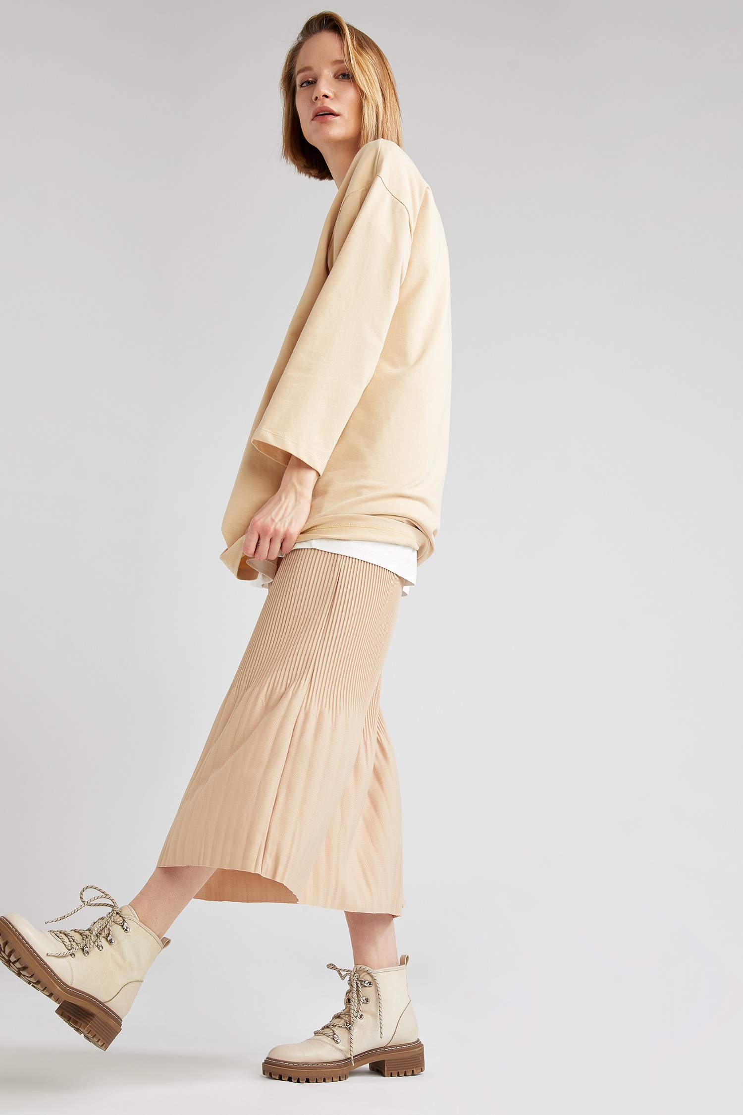Geniş Kol Detaylı Oversize Sweat Tunik