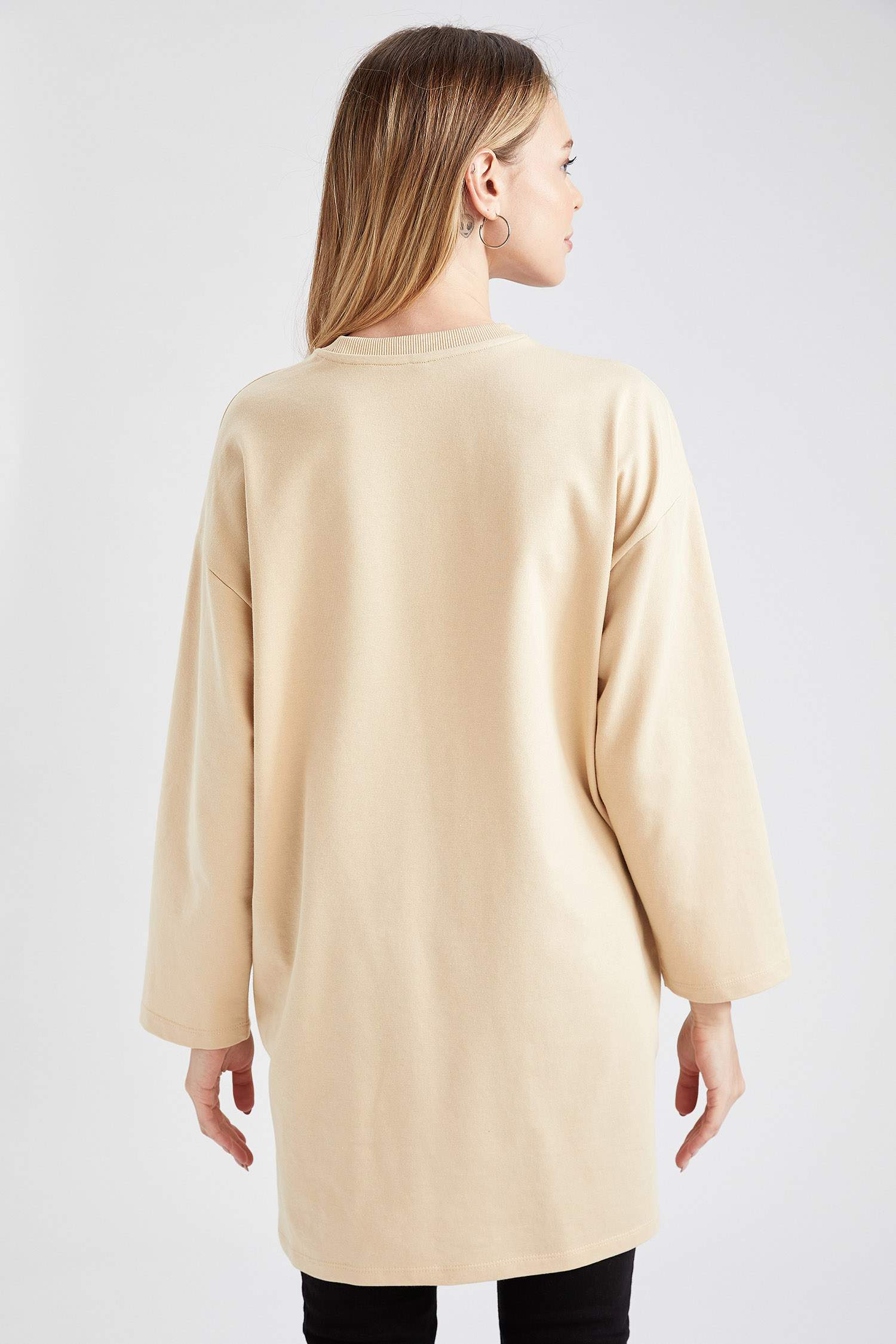 Geniş Kol Detaylı Oversize Sweat Tunik