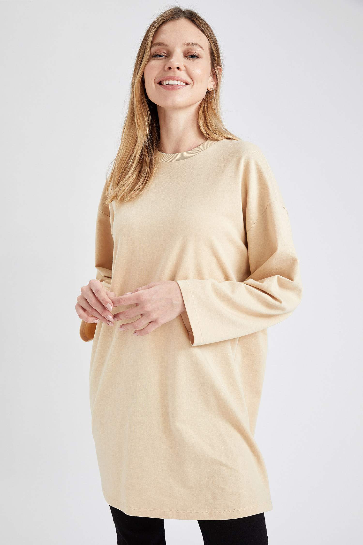 Geniş Kol Detaylı Oversize Sweat Tunik