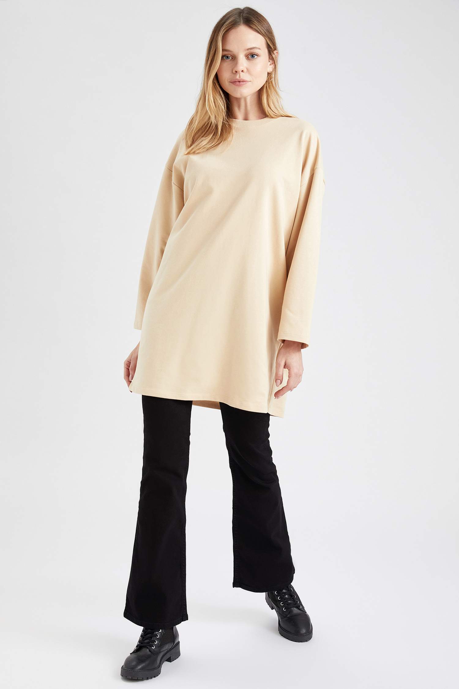 Geniş Kol Detaylı Oversize Sweat Tunik