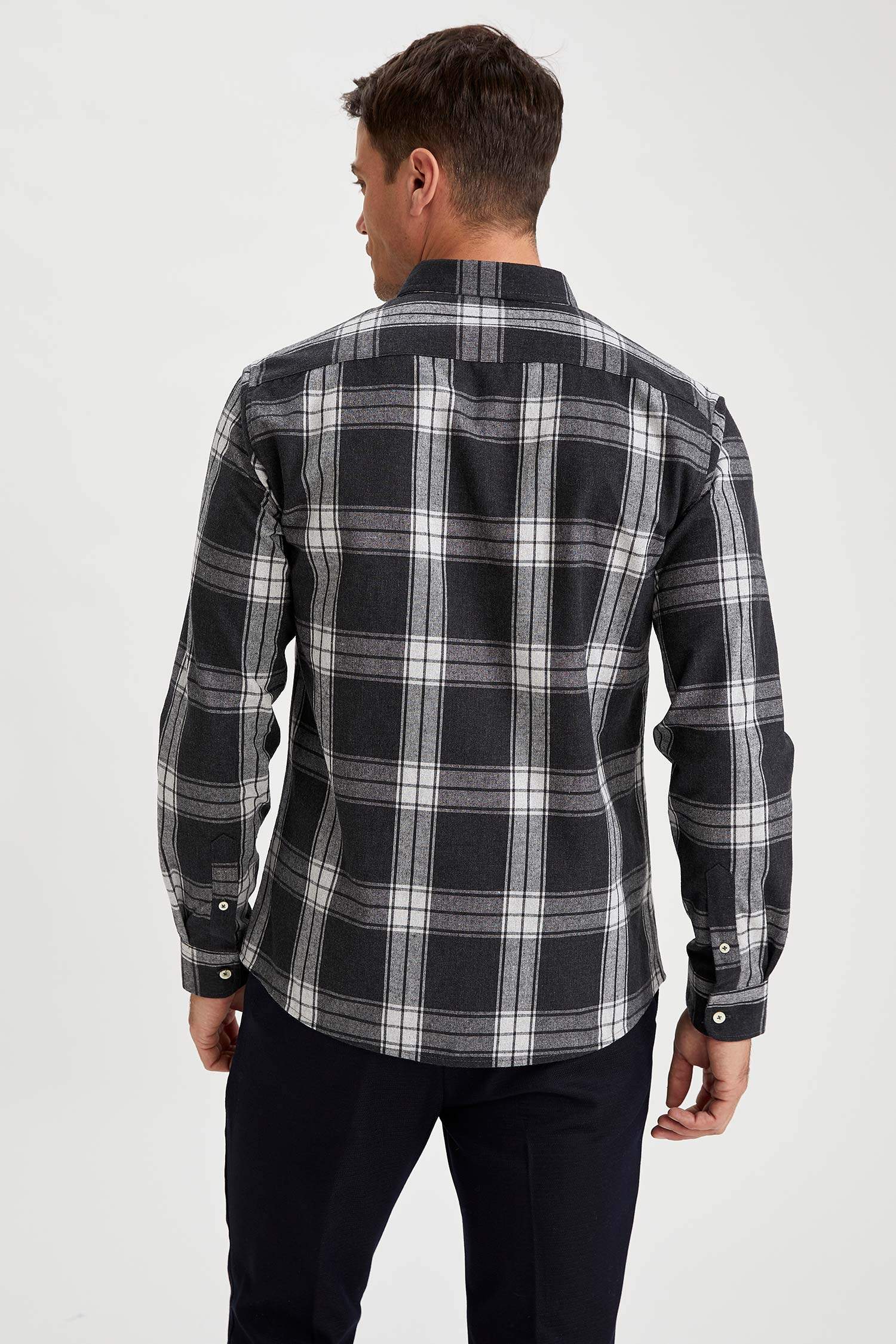 Modern Fit Ekose Desenli Uzun Kollu Oduncu Gömlek