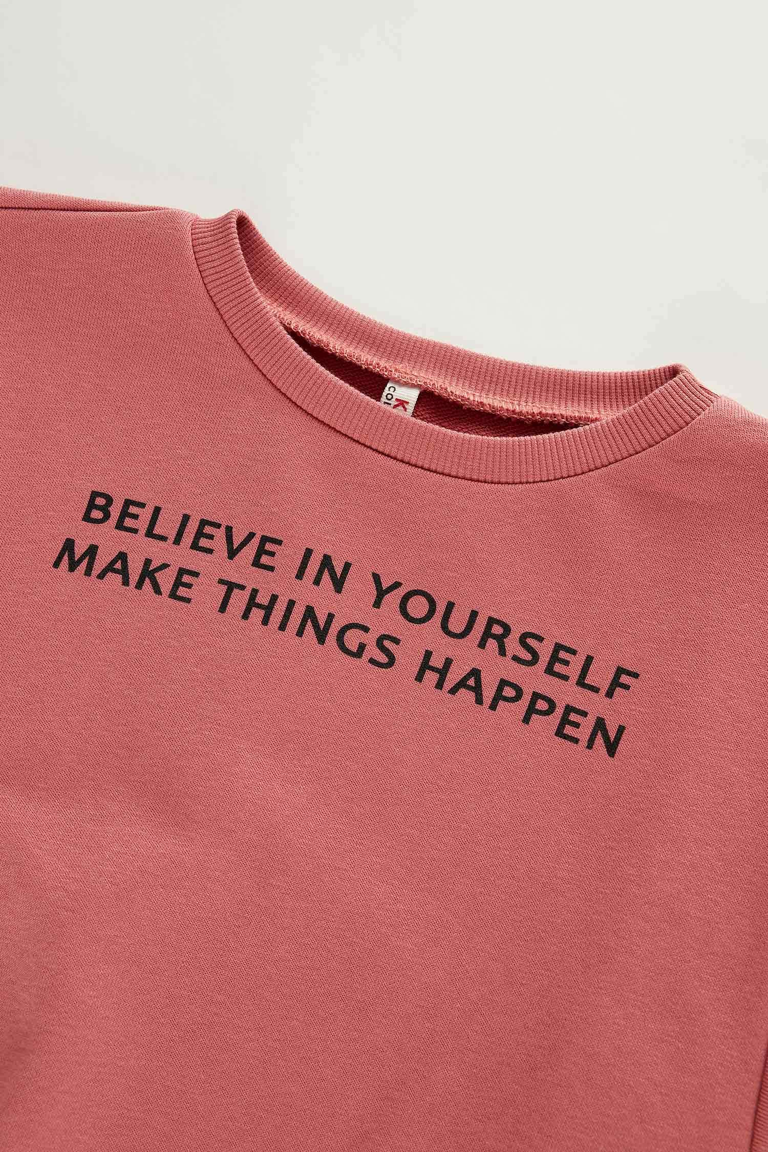 Kız Çocuk Yazı Baskılı Sweatshirt