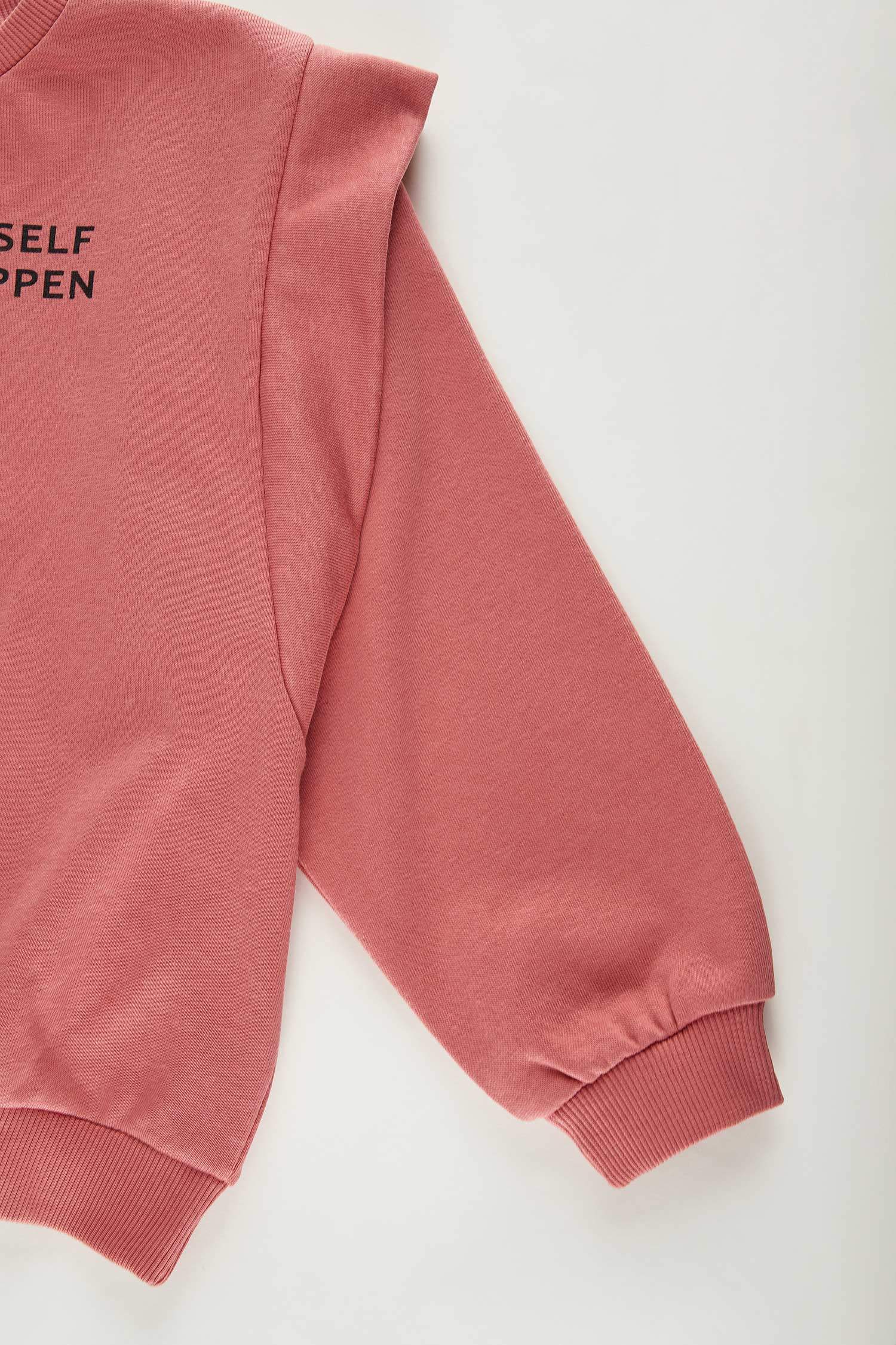 Kız Çocuk Yazı Baskılı Sweatshirt