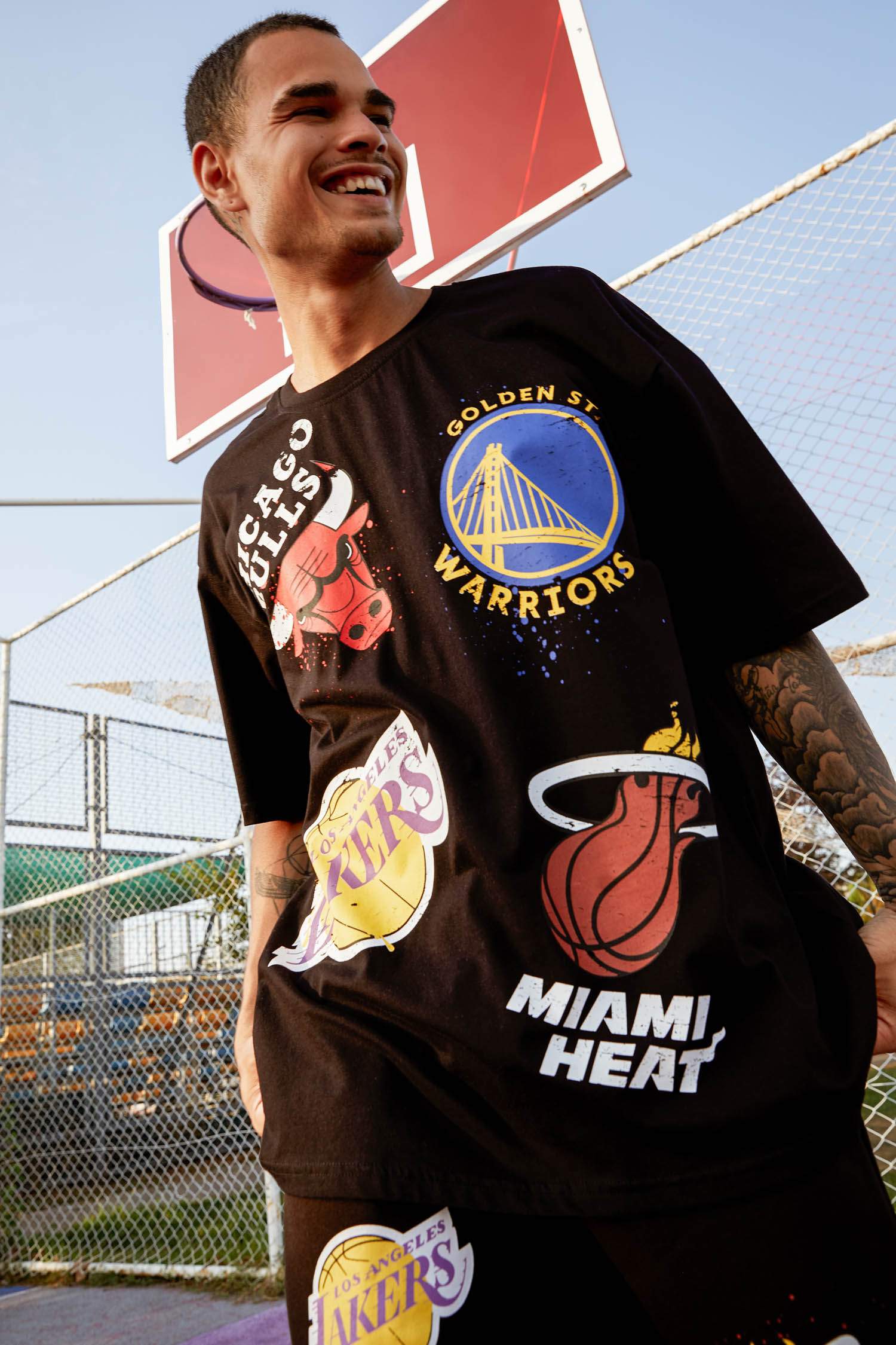 NBA Lisanslı Oversize Fit Baskılı Kısa Kollu Tişört