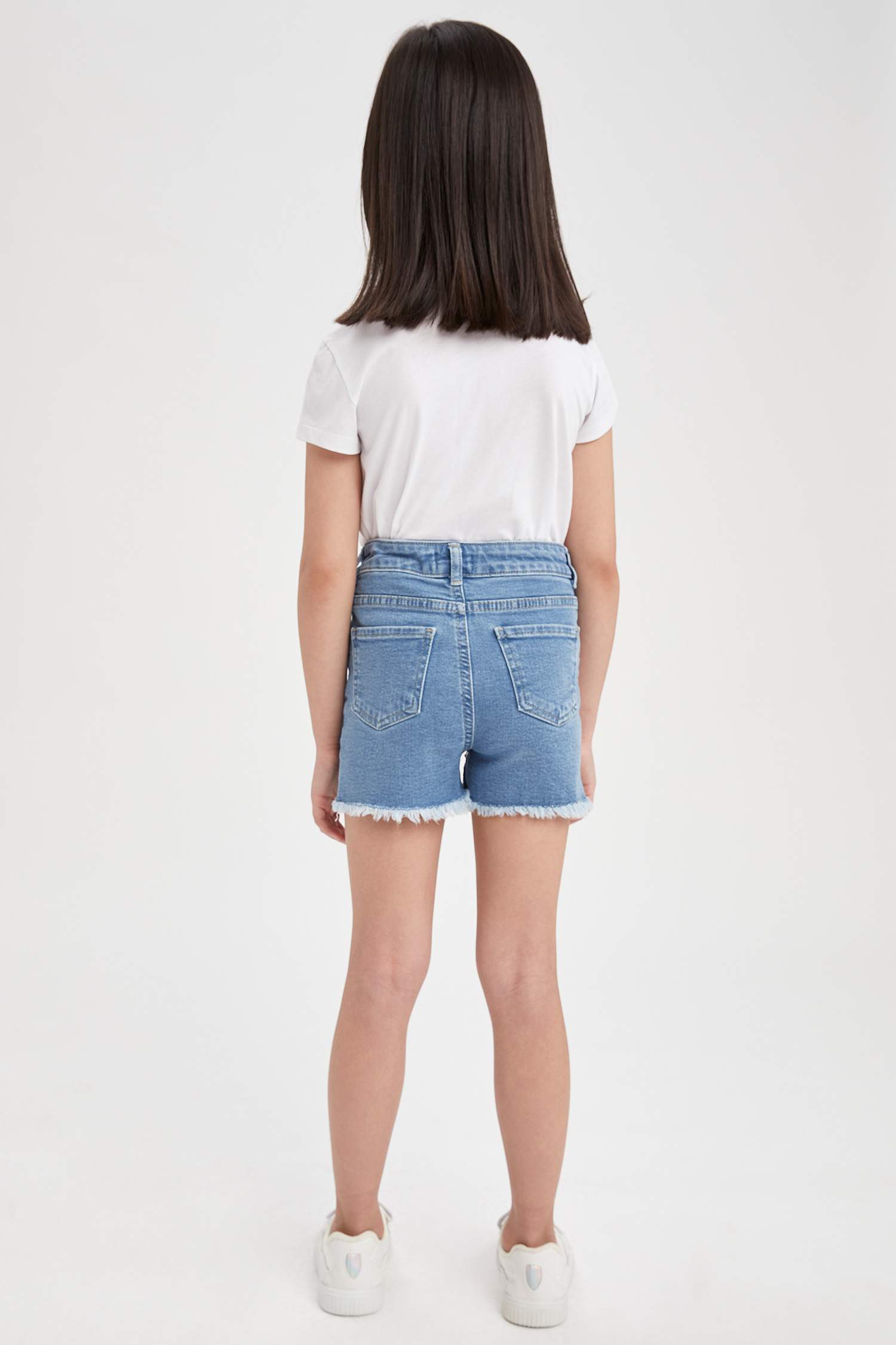 Kız Çocuk Regular Fit Payetli Jean Şort