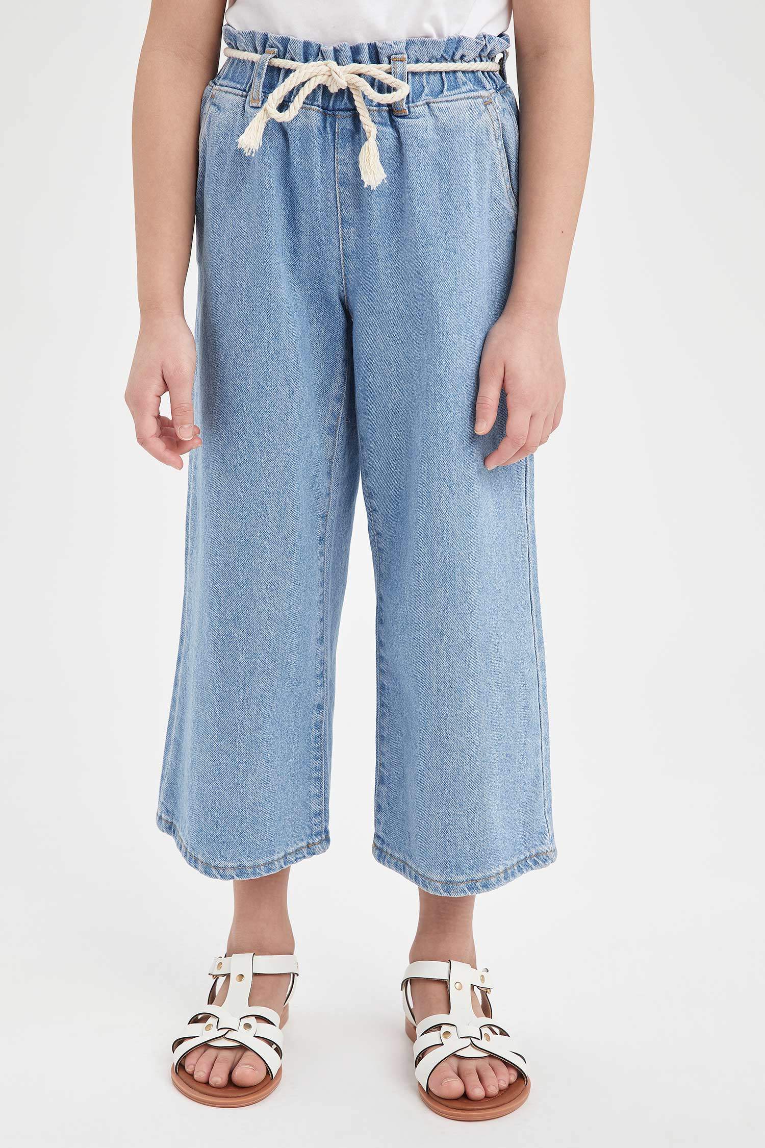 Kız Çocuk Hasır İpli Culotte Pantolon