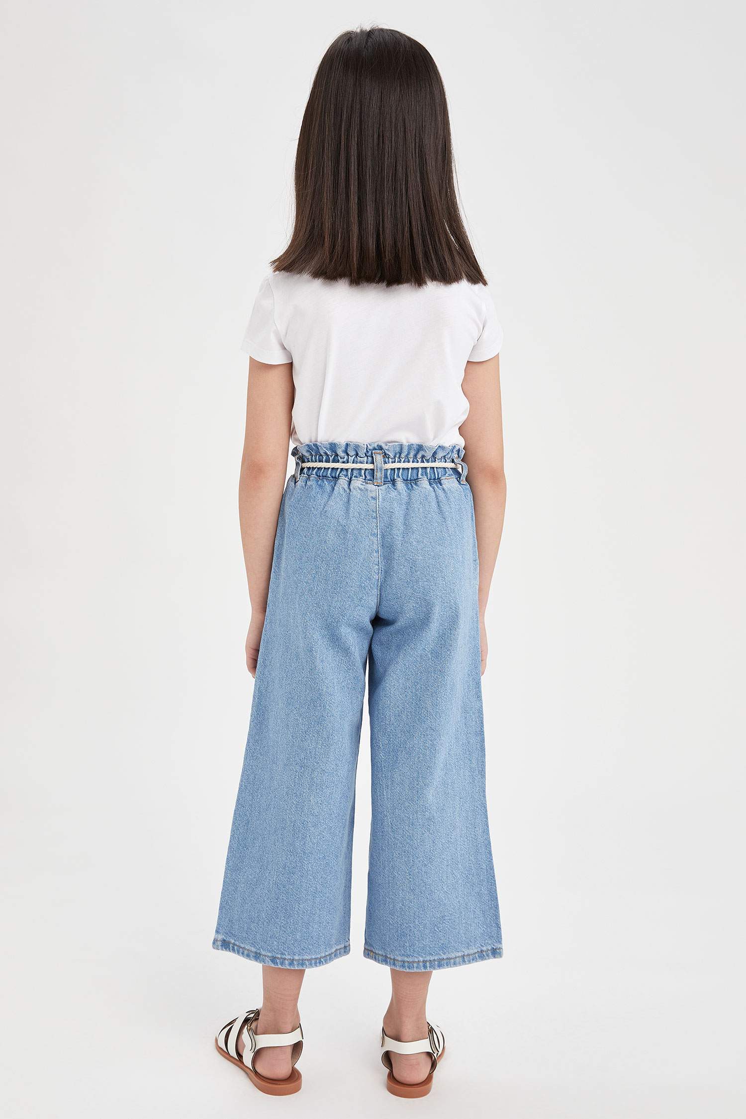 Kız Çocuk Hasır İpli Culotte Pantolon