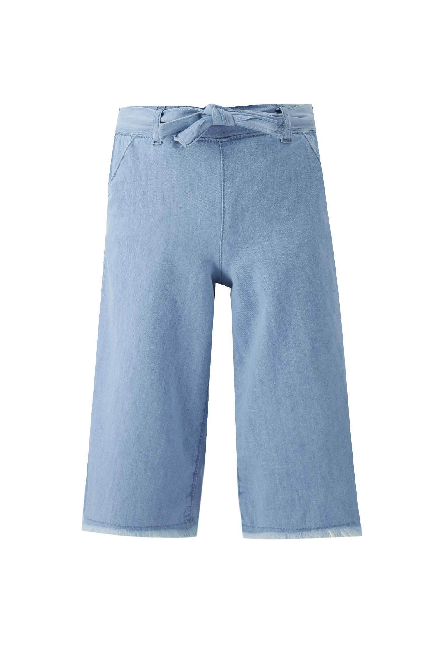 Kız Çocuk Culotte Jean Kapri Boy Pantolon