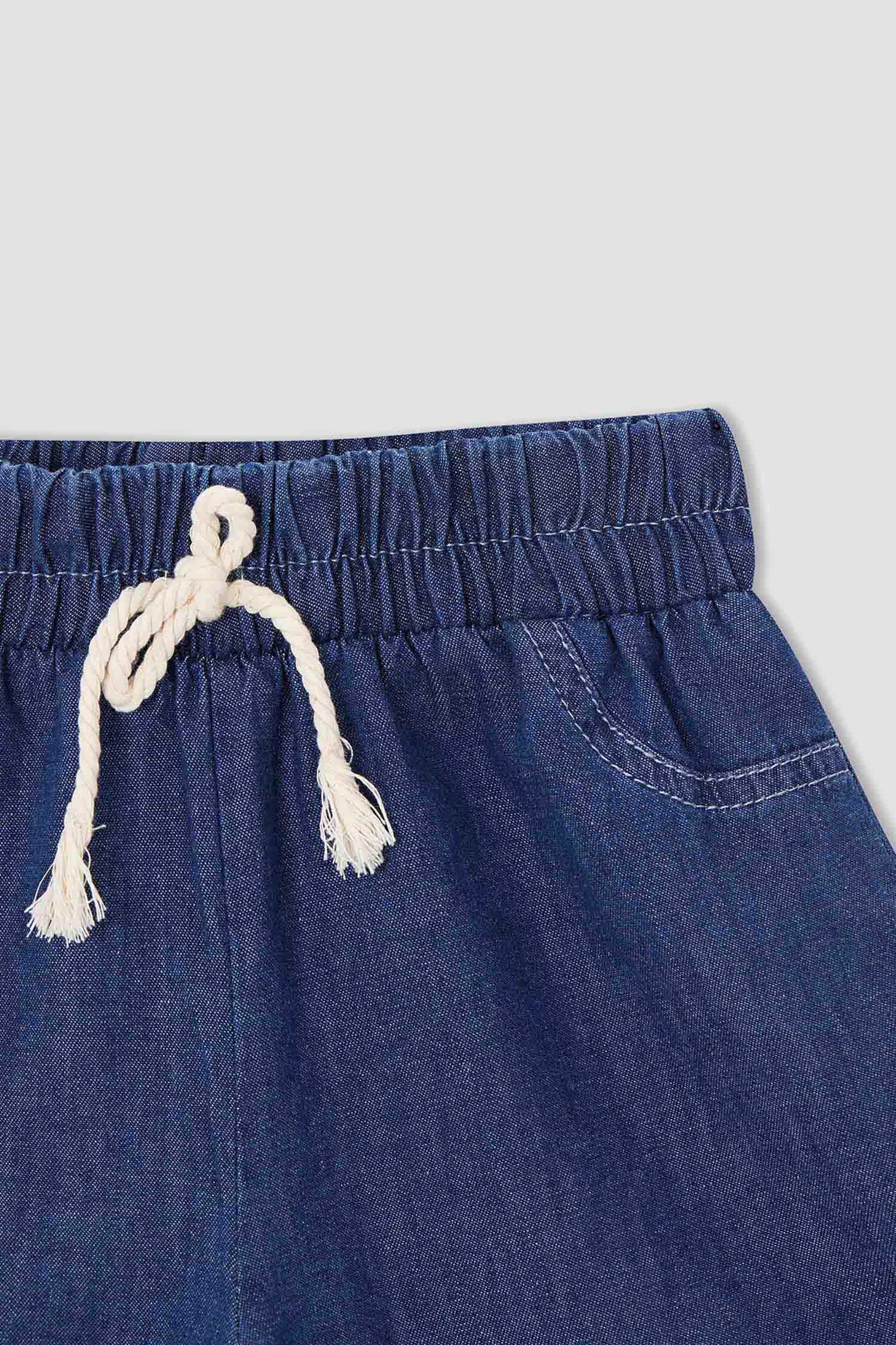 Kız Çocuk Relax Fit Esnek Belli Jean Şort