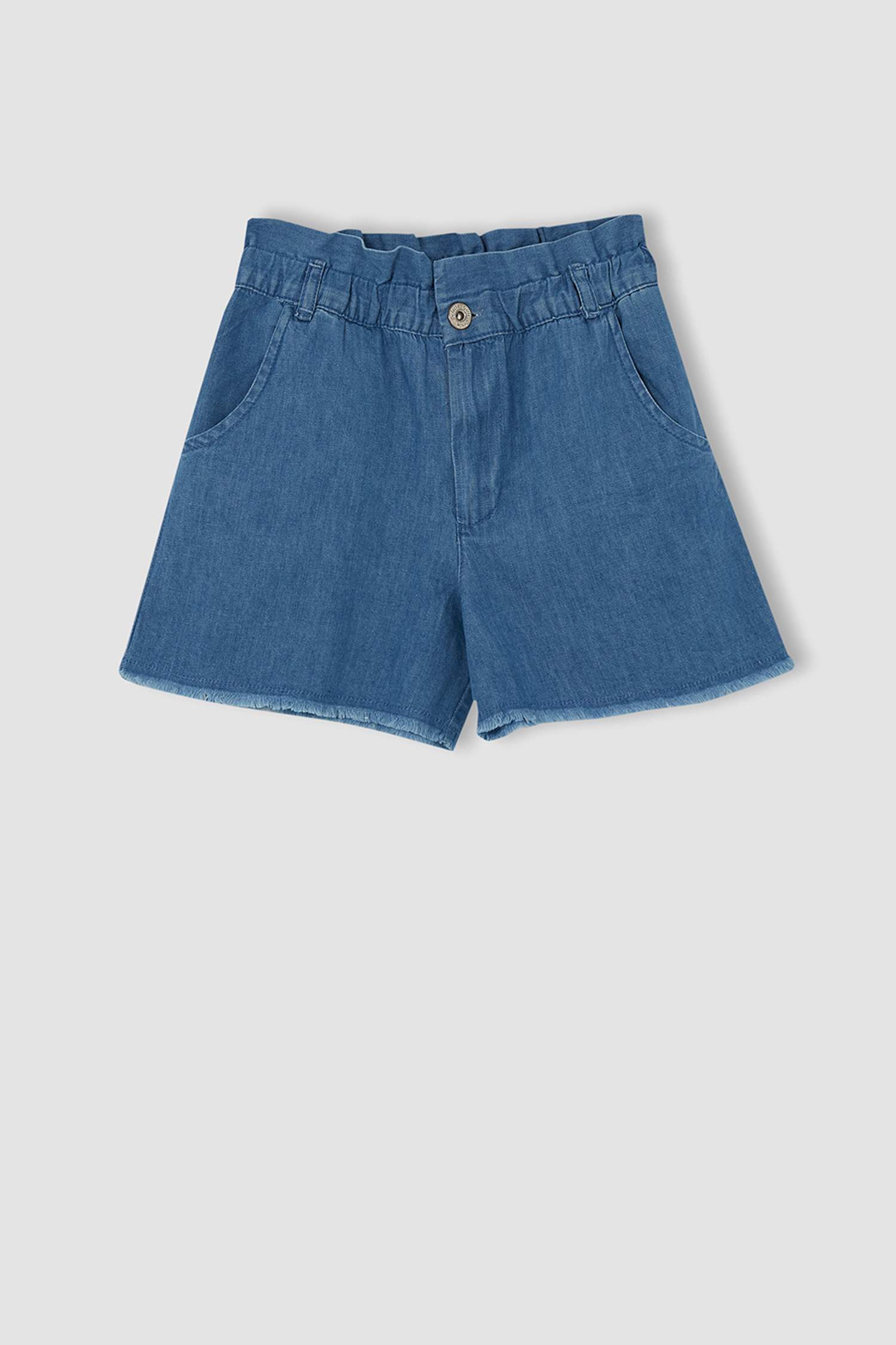 Kız Çocuk Paperbag Esnek Belli Jean Şort