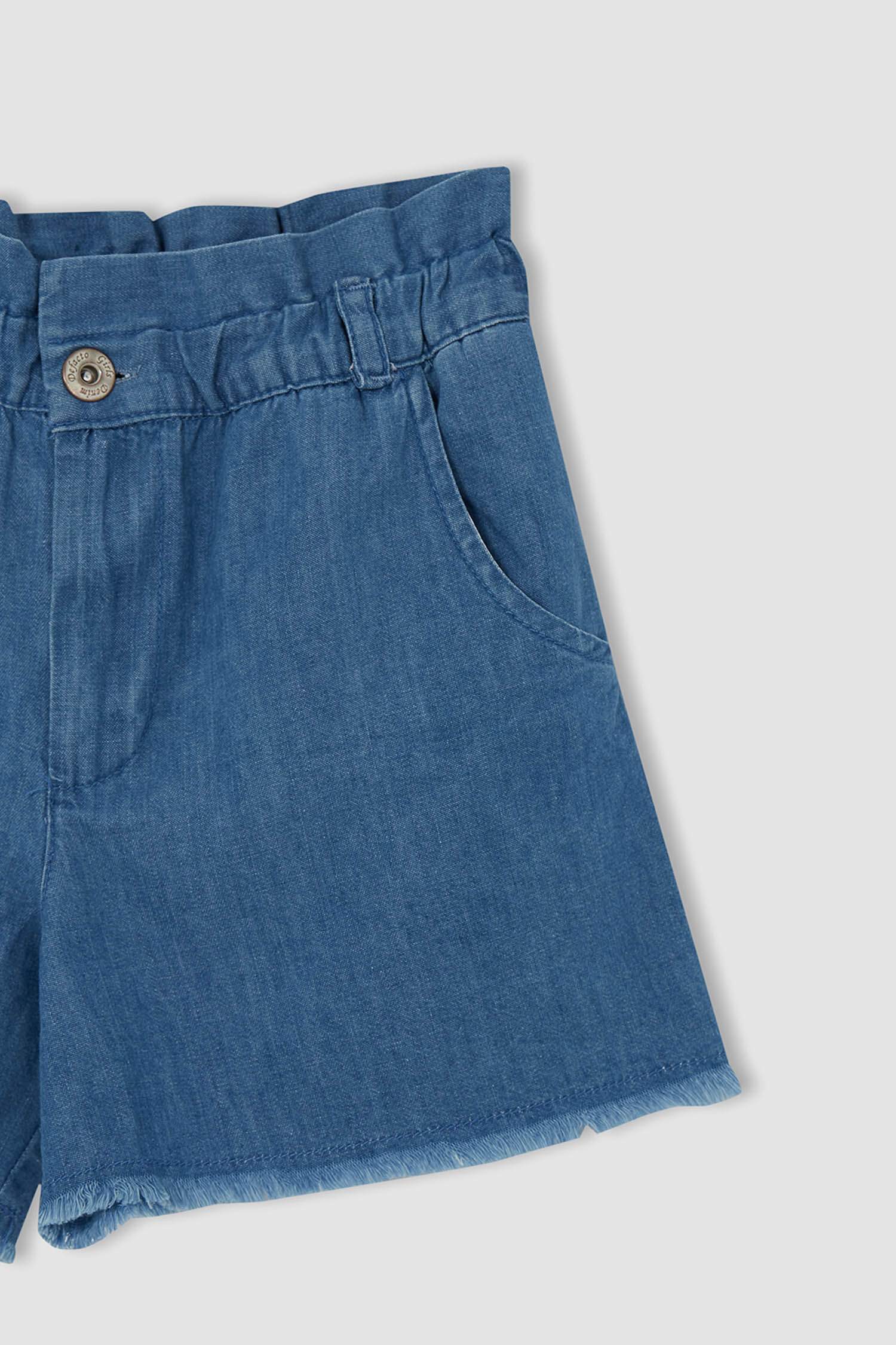 Kız Çocuk Paperbag Esnek Belli Jean Şort