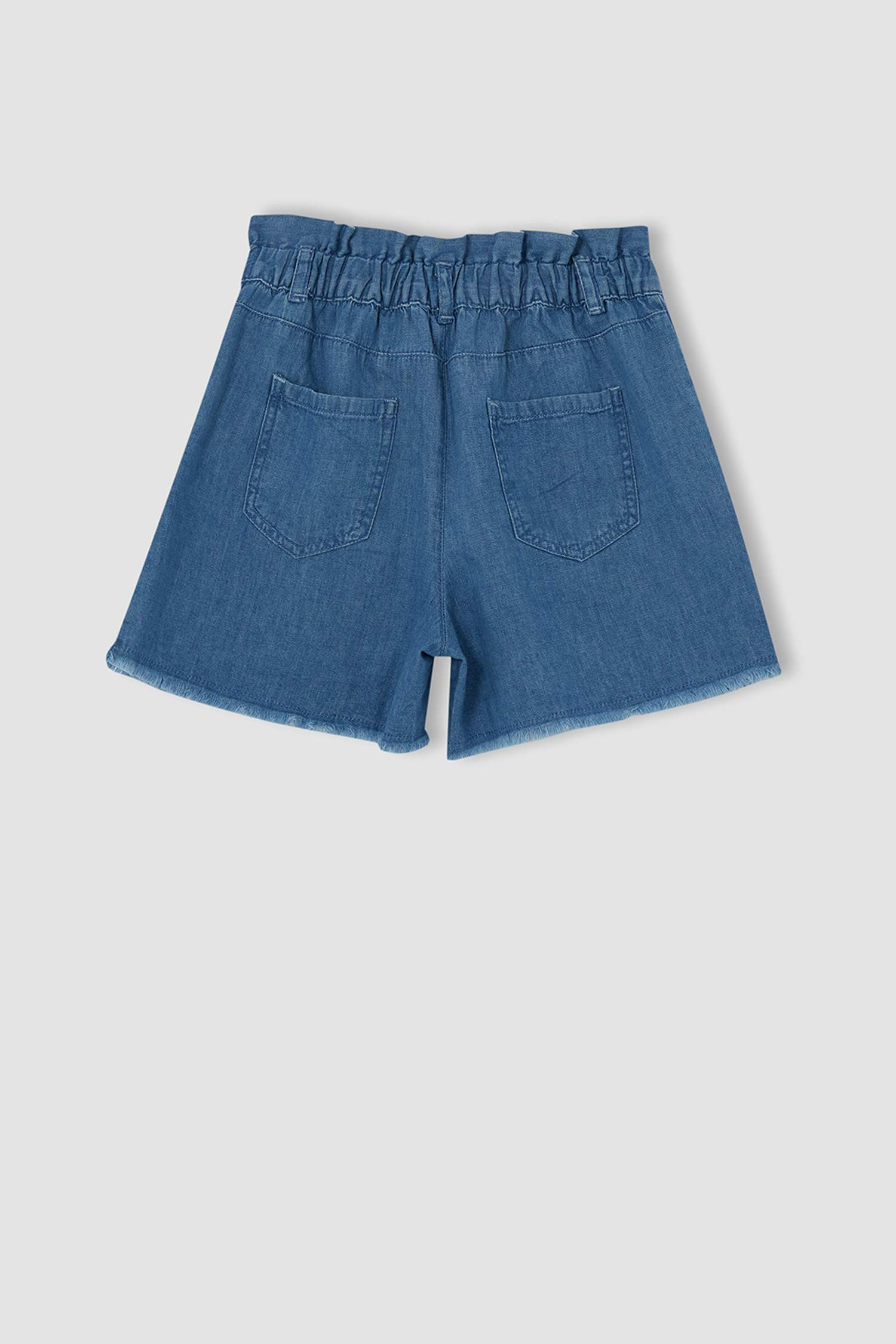 Kız Çocuk Paperbag Esnek Belli Jean Şort