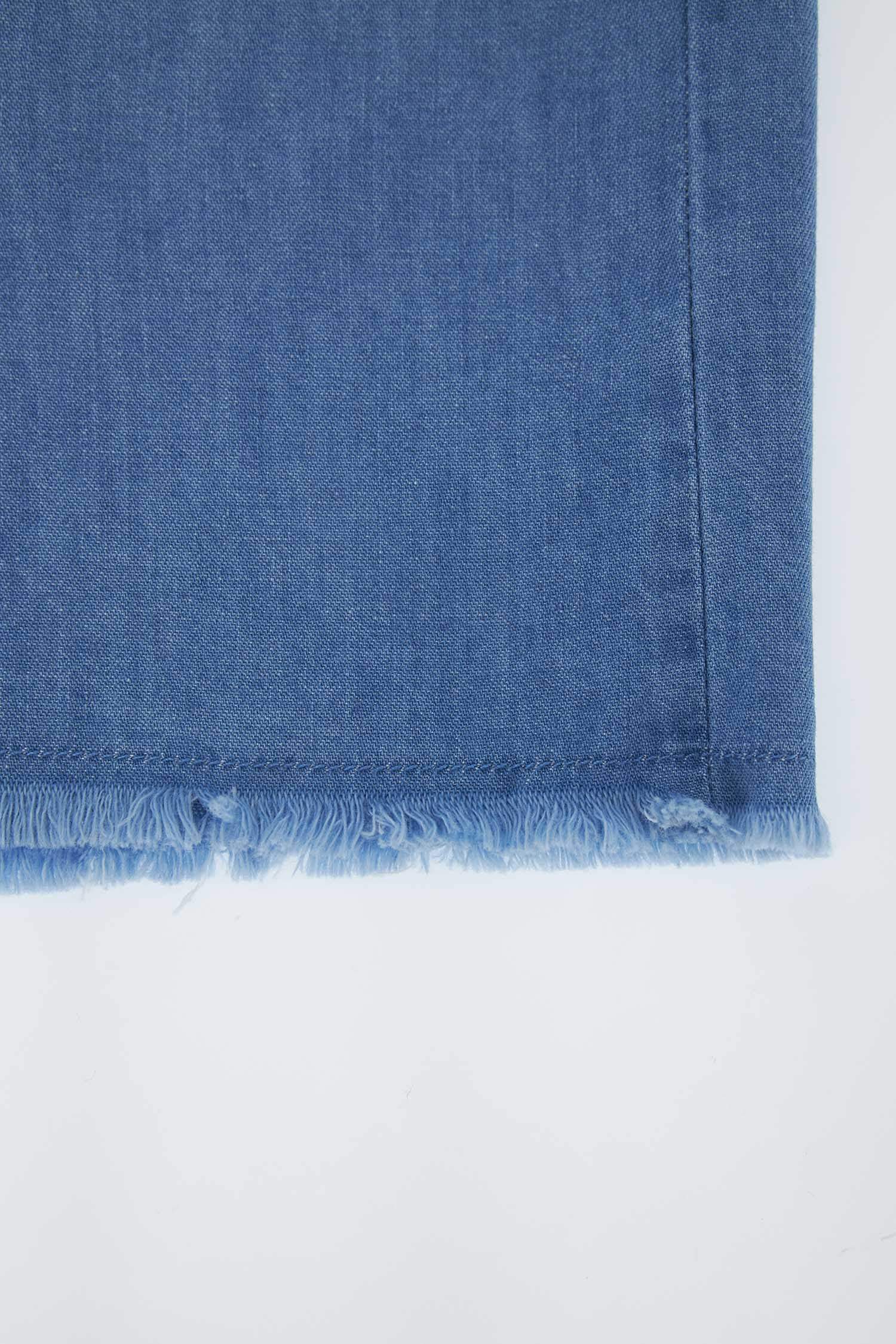 Kız Çocuk Paperbag Esnek Belli Kuşaklı Jean Şort