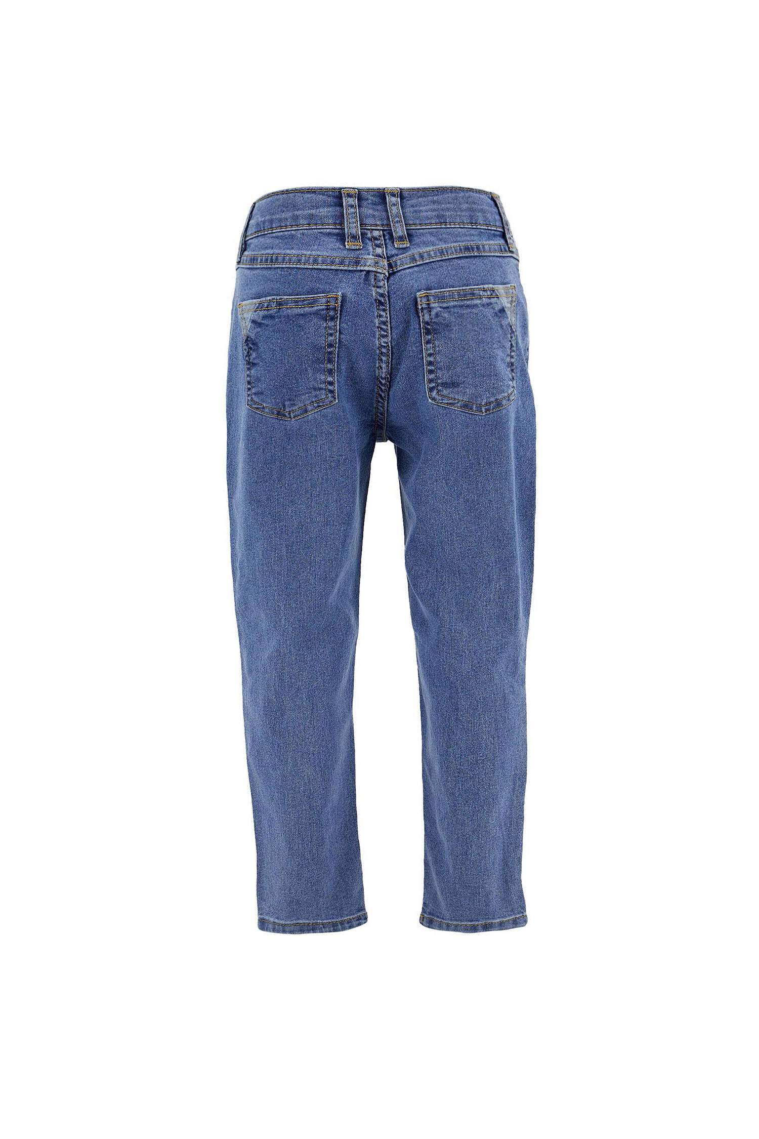 Erkek Çocuk Loose Fit Yıpratma Detaylı Jean Pantolon