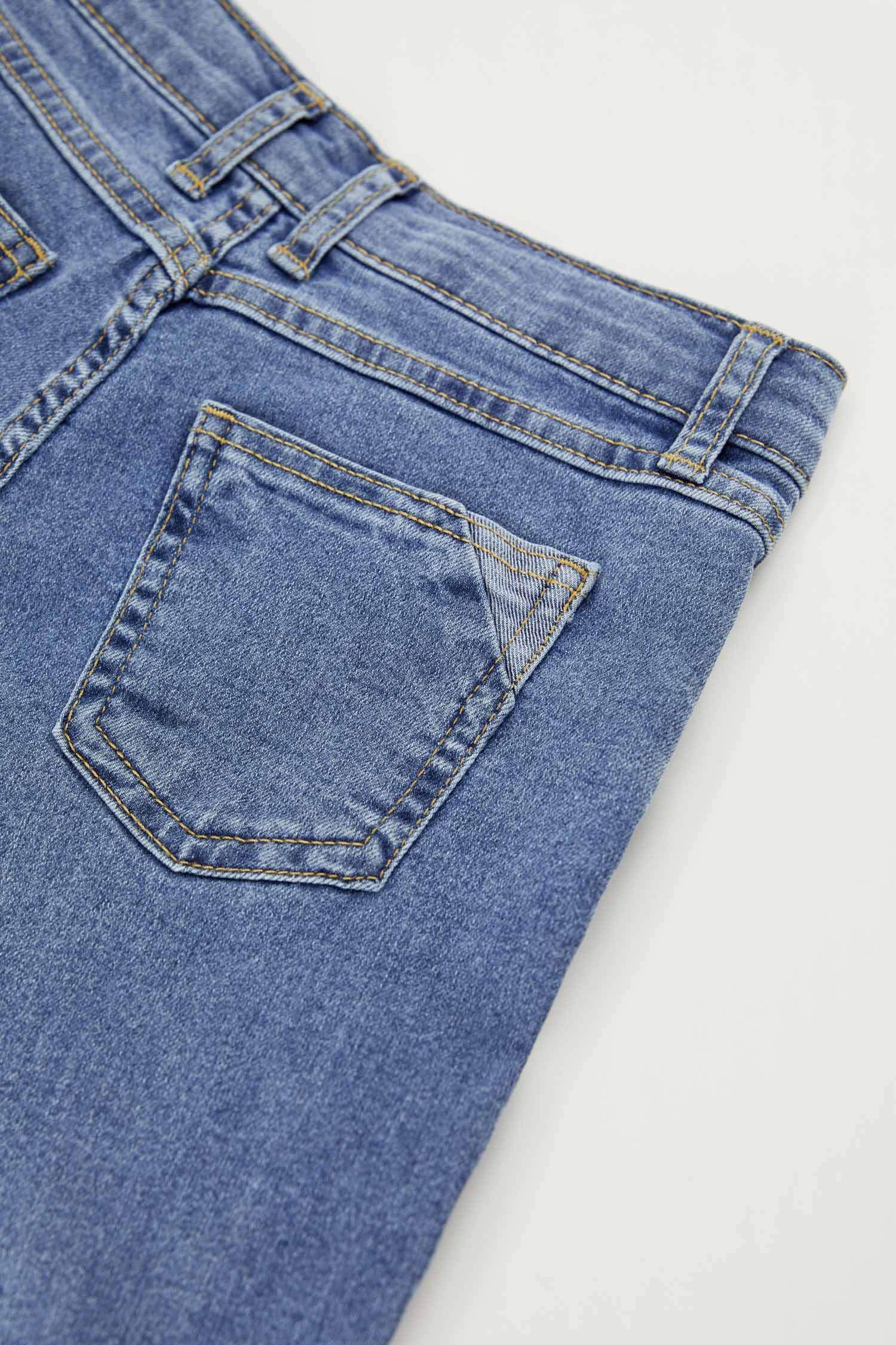 Erkek Çocuk Loose Fit Yıpratma Detaylı Jean Pantolon