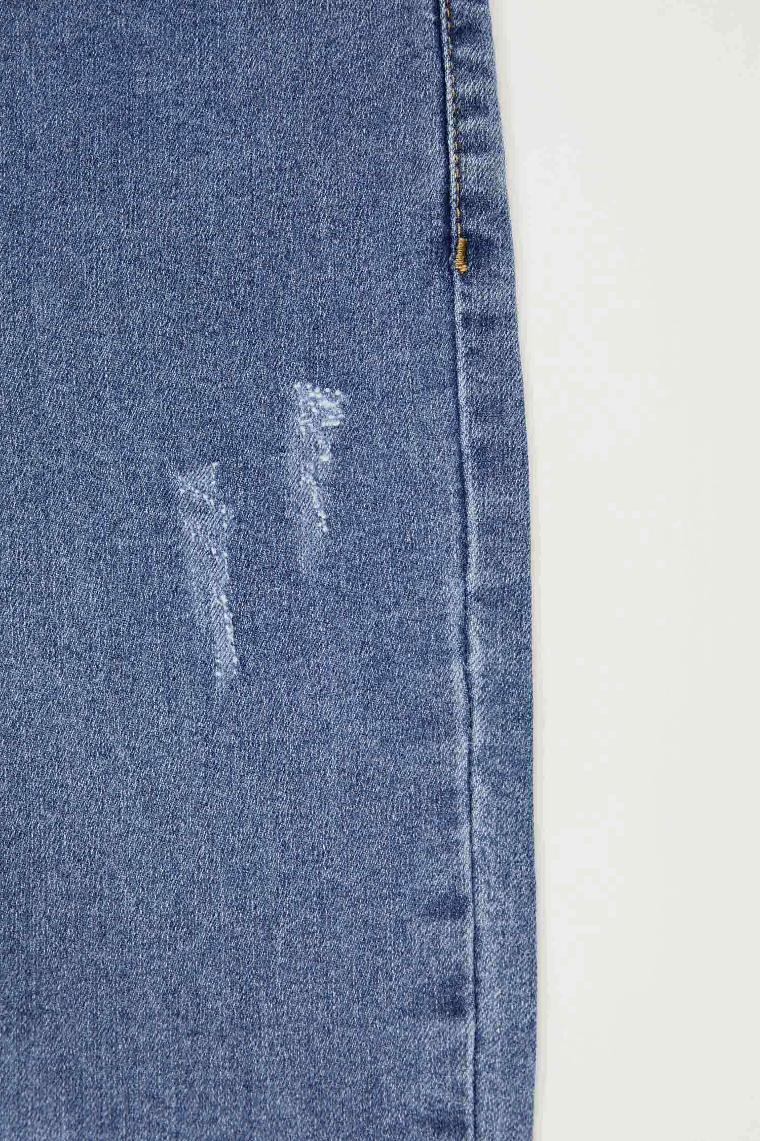 Erkek Çocuk Loose Fit Yıpratma Detaylı Jean Pantolon