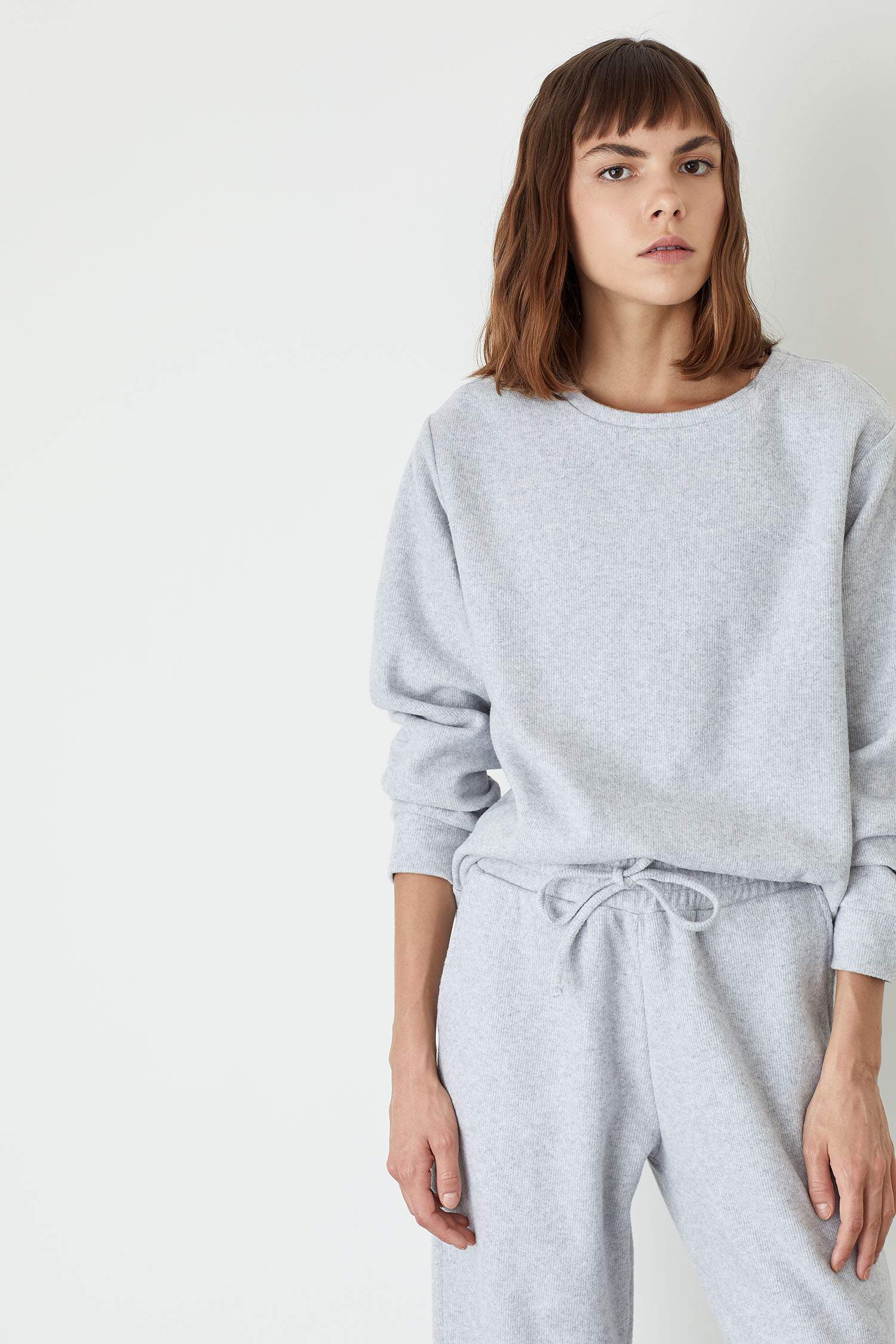 Regular Fit Bisiklet Yaka Uzun Kollu Sweatshirt