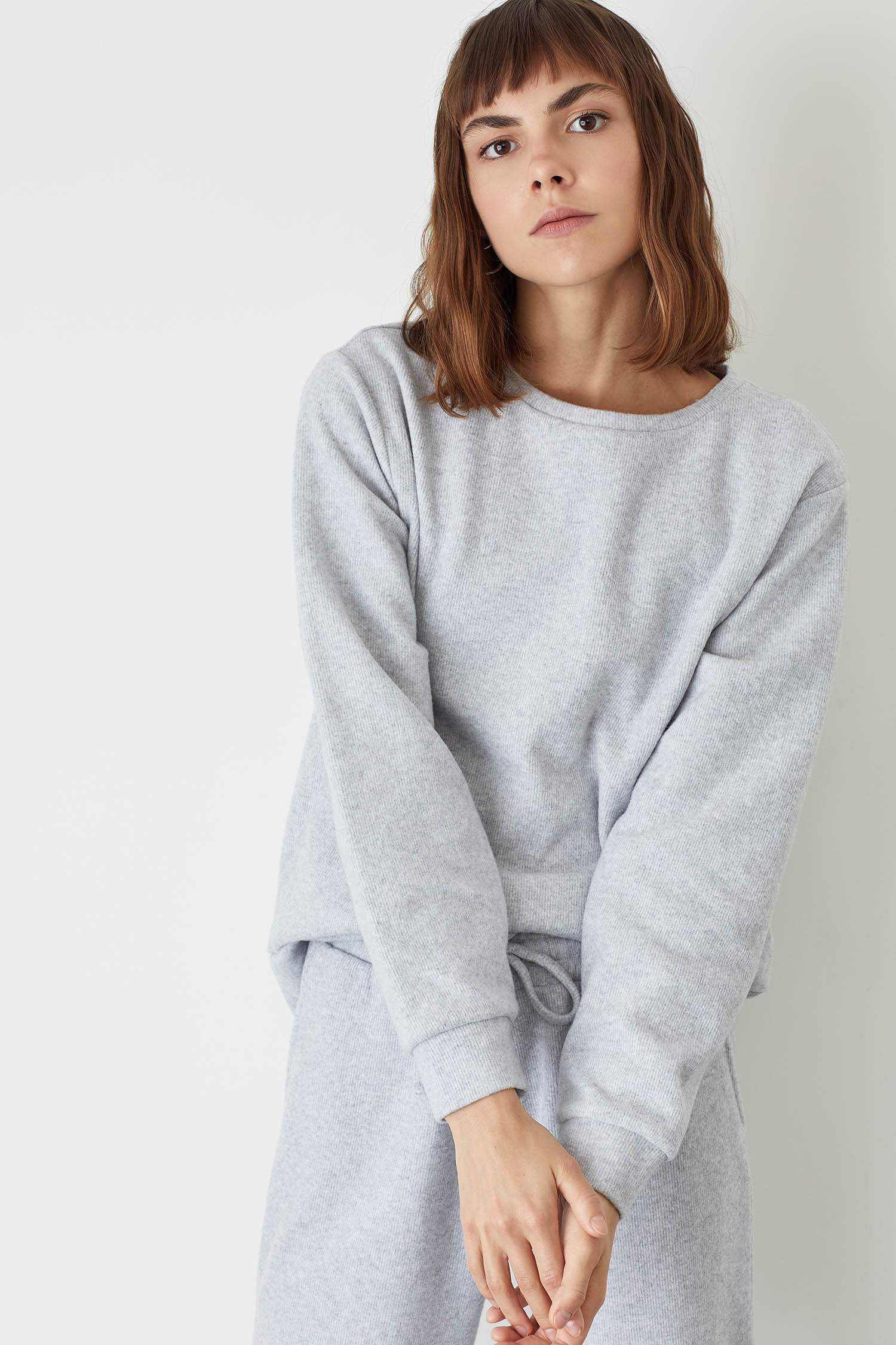 Regular Fit Bisiklet Yaka Uzun Kollu Sweatshirt