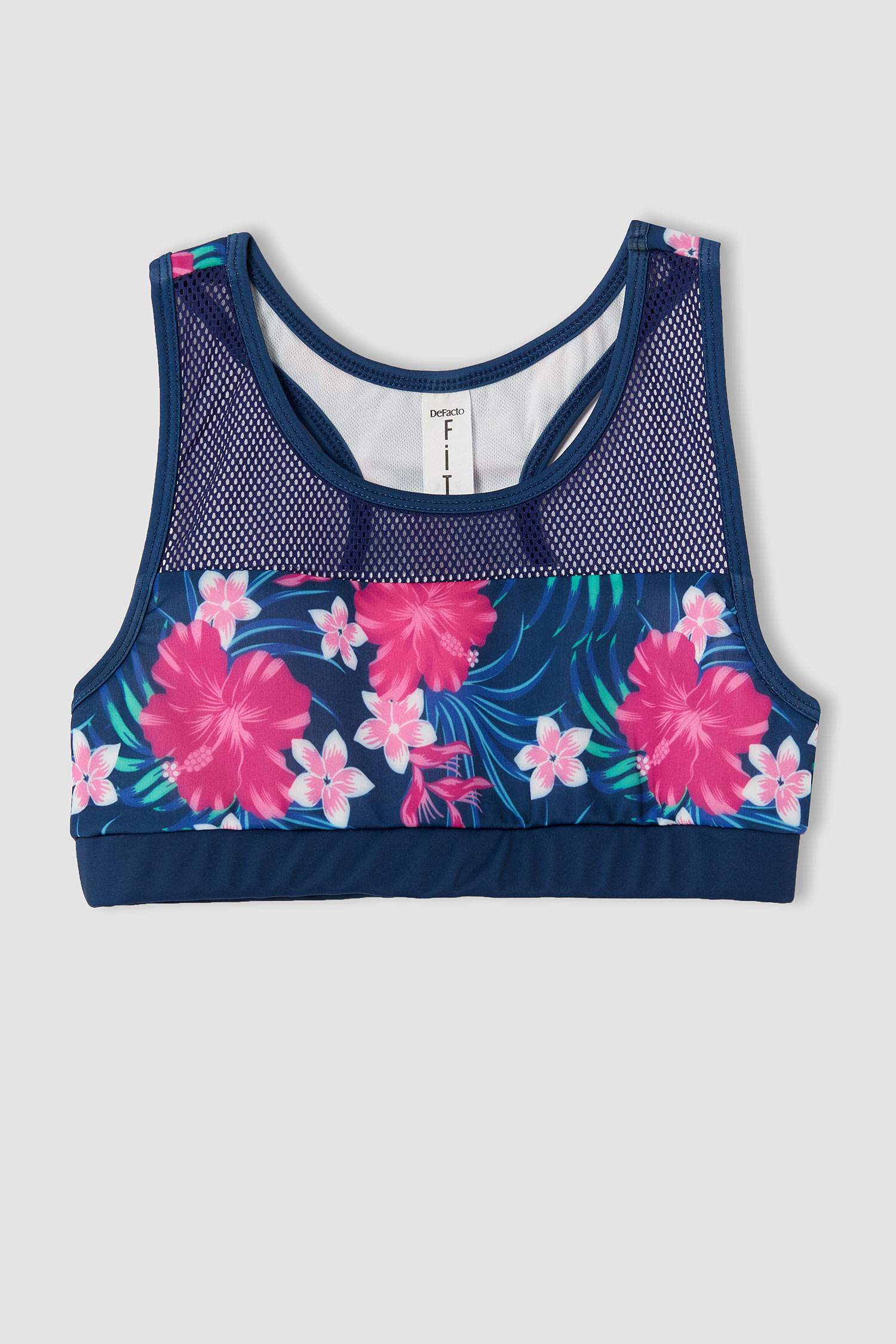 Kız Çocuk Çiçek Desenli Esnek Bikini Ve Şort Takımı