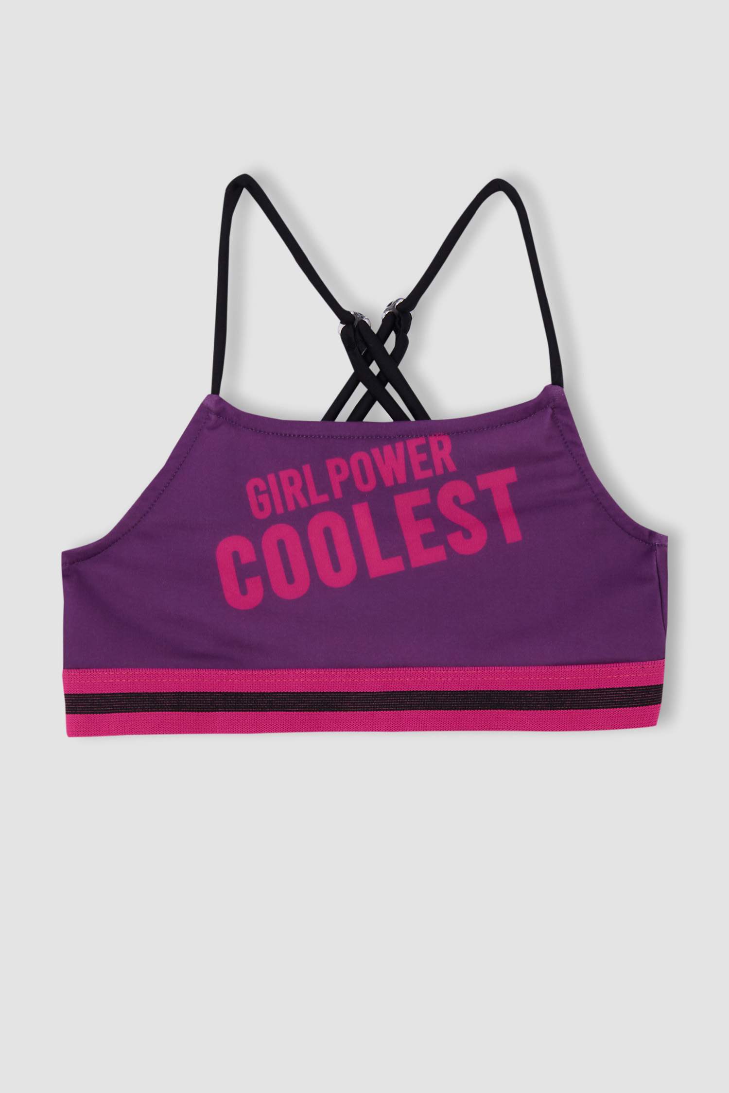 Kız Çocuk Yazı Baskılı Esnek Bikini Takımı