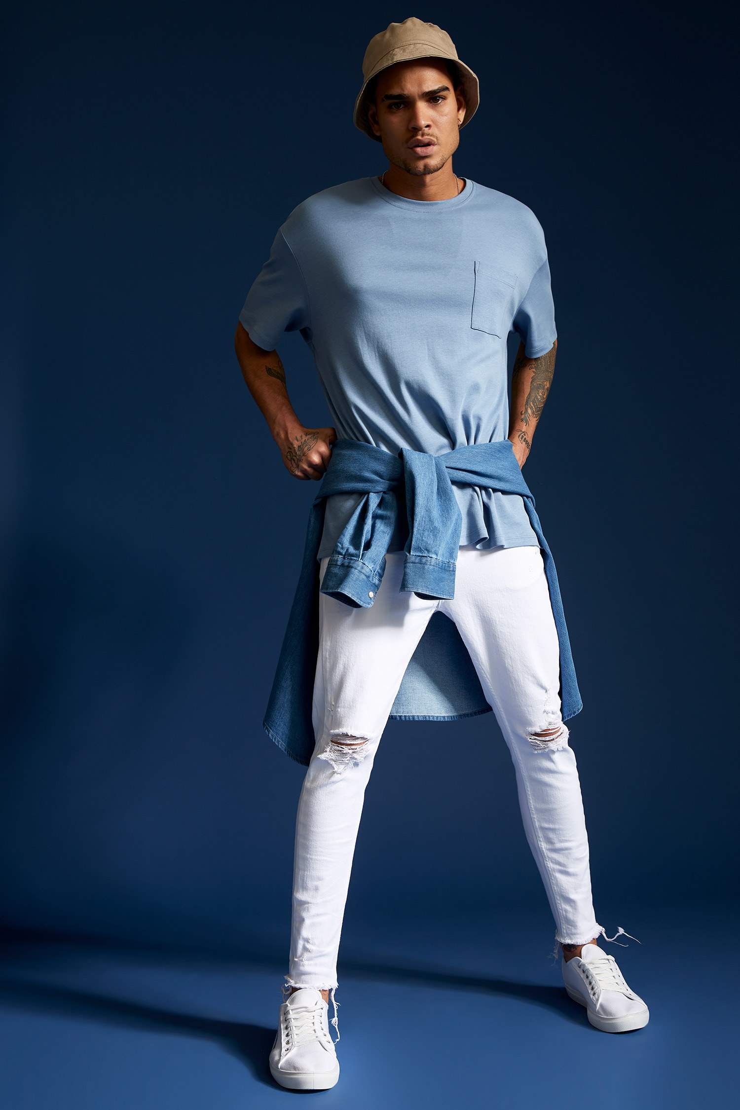 Oversize Fit Bisiklet Yaka Basic Tişört