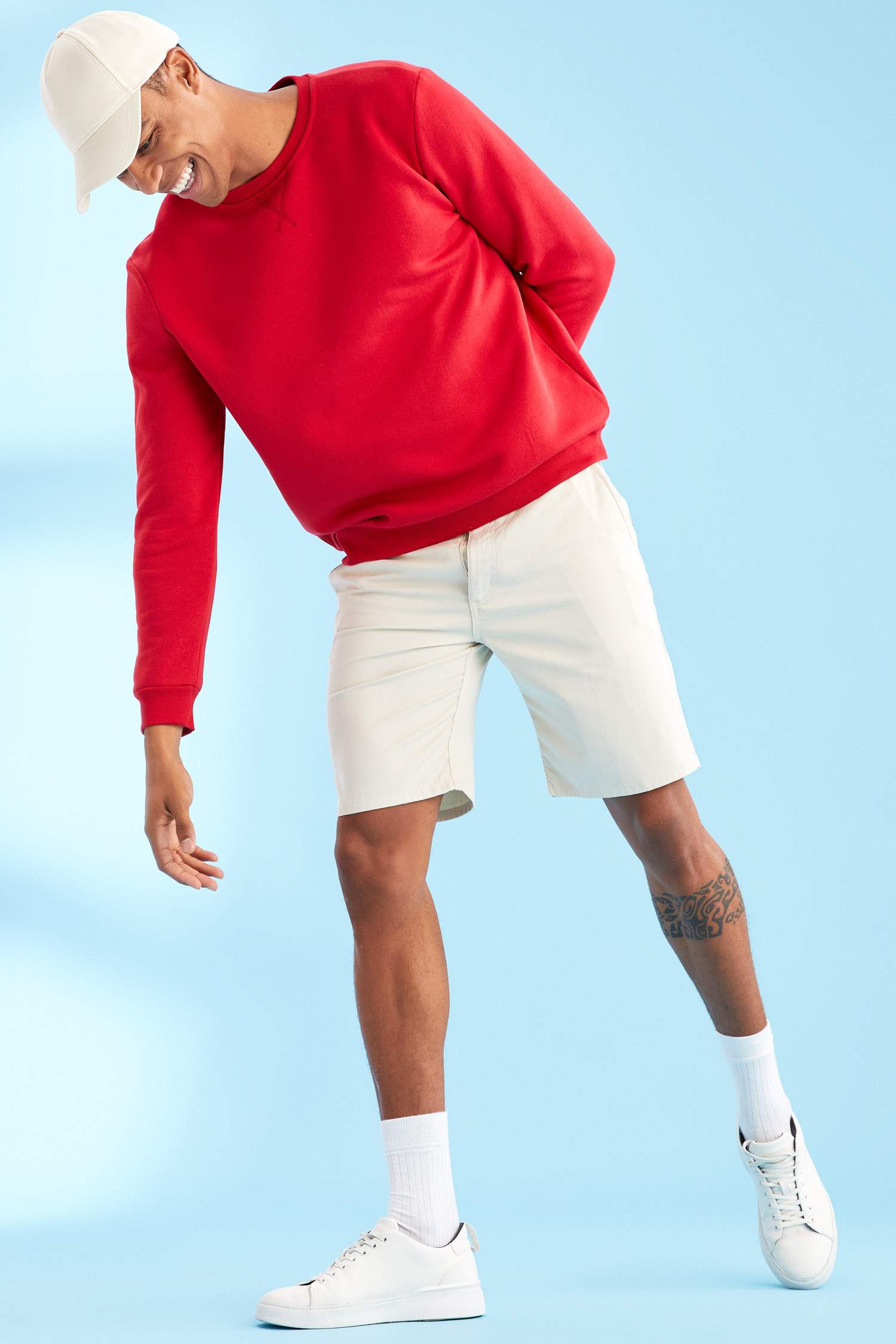 Regular Fit Bisiklet Yaka Basic Pamuklu Sweatshirt