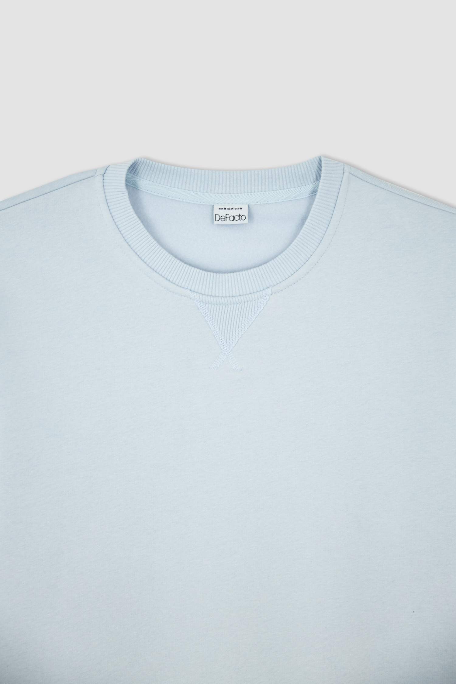 Regular Fit Bisiklet Yaka Basic Pamuklu Sweatshirt
