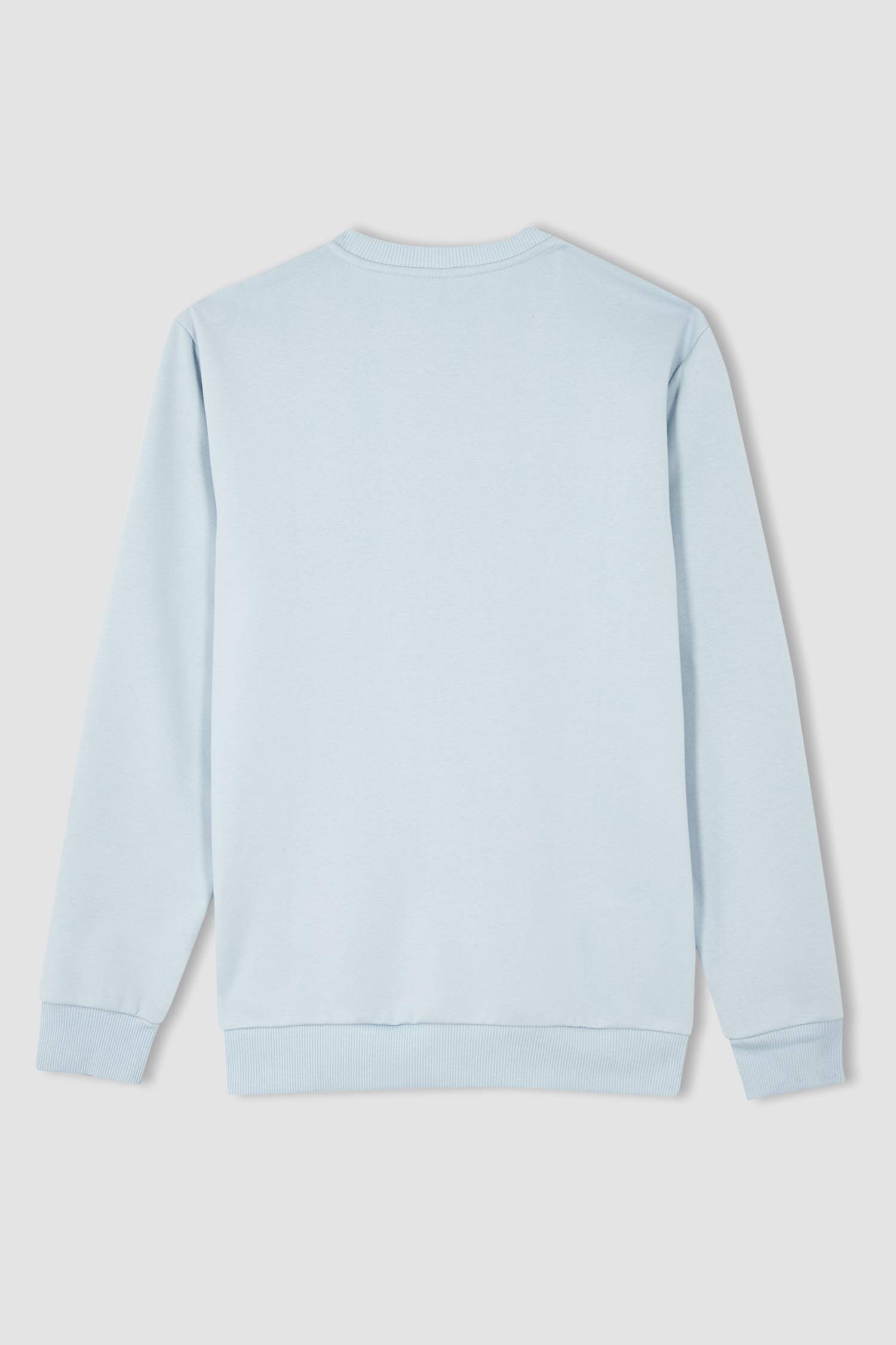 Regular Fit Bisiklet Yaka Basic Pamuklu Sweatshirt