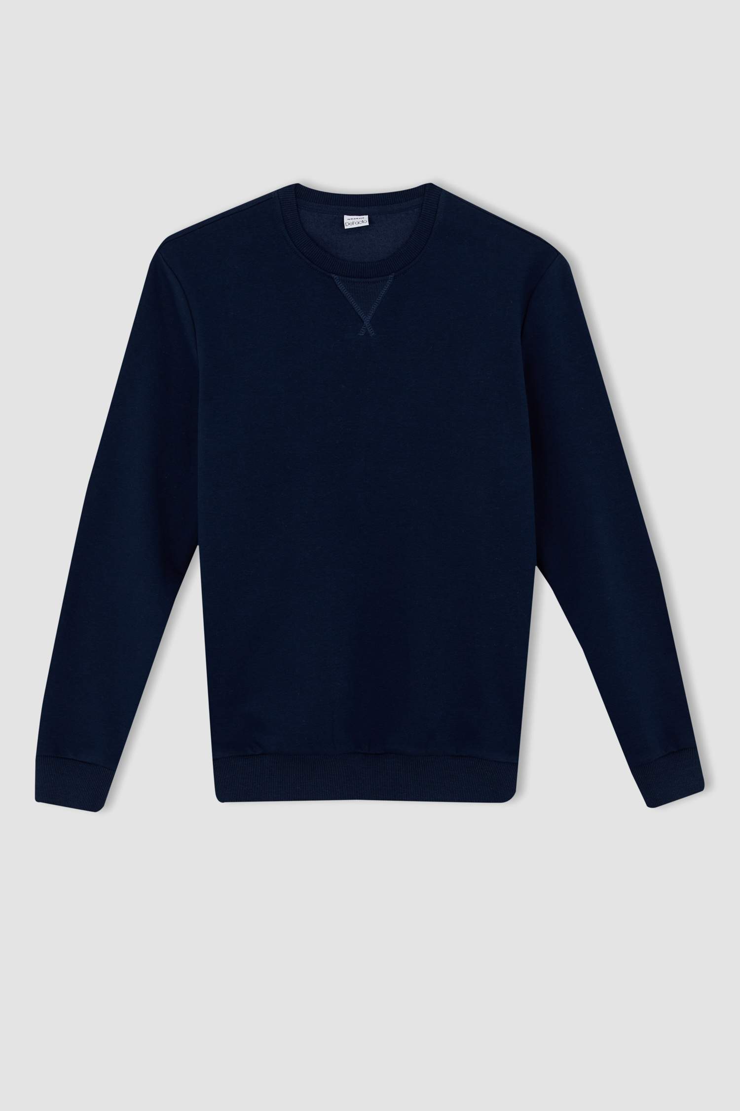 Regular Fit Bisiklet Yaka Basic Pamuklu Sweatshirt