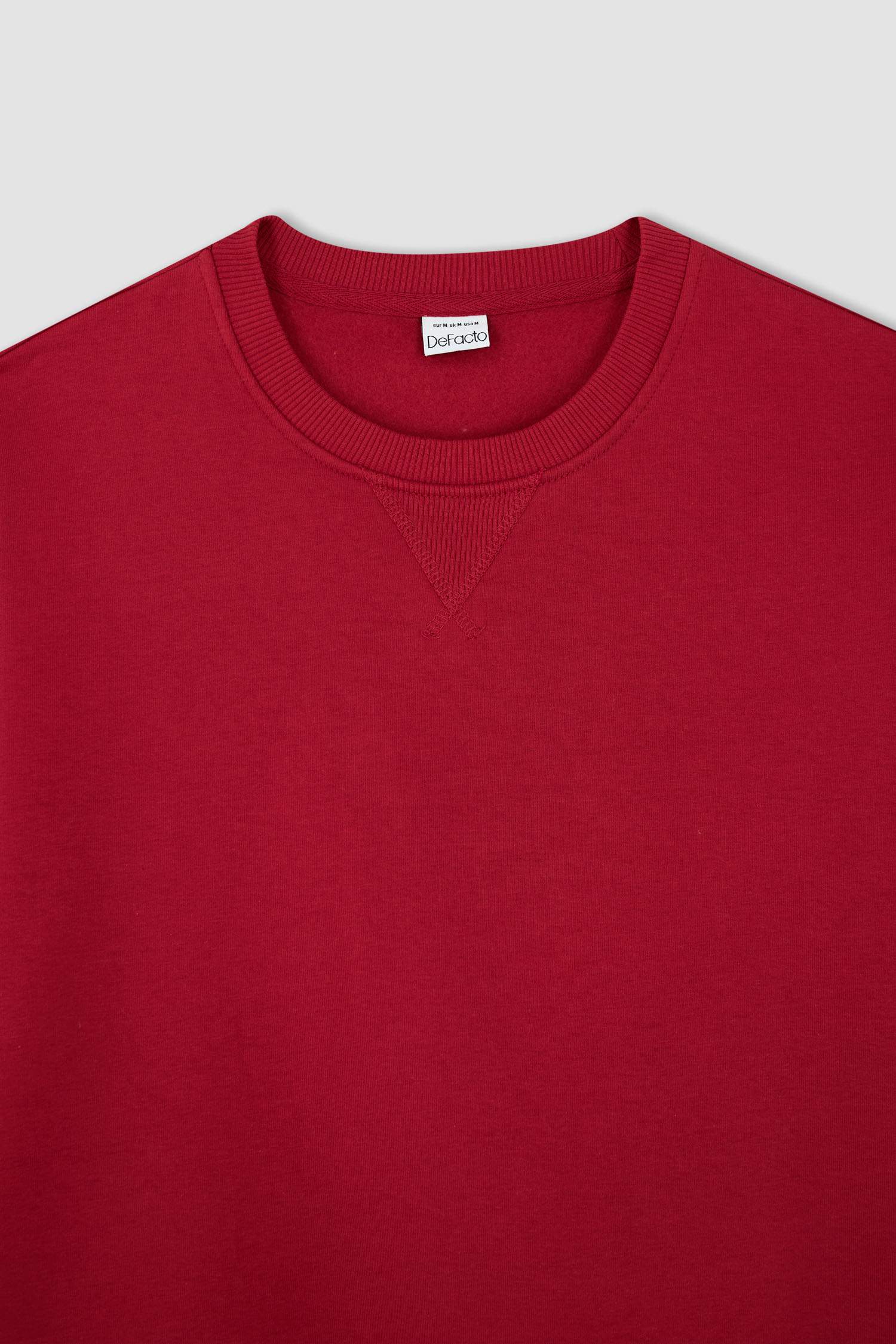 Regular Fit Bisiklet Yaka Basic Pamuklu Sweatshirt