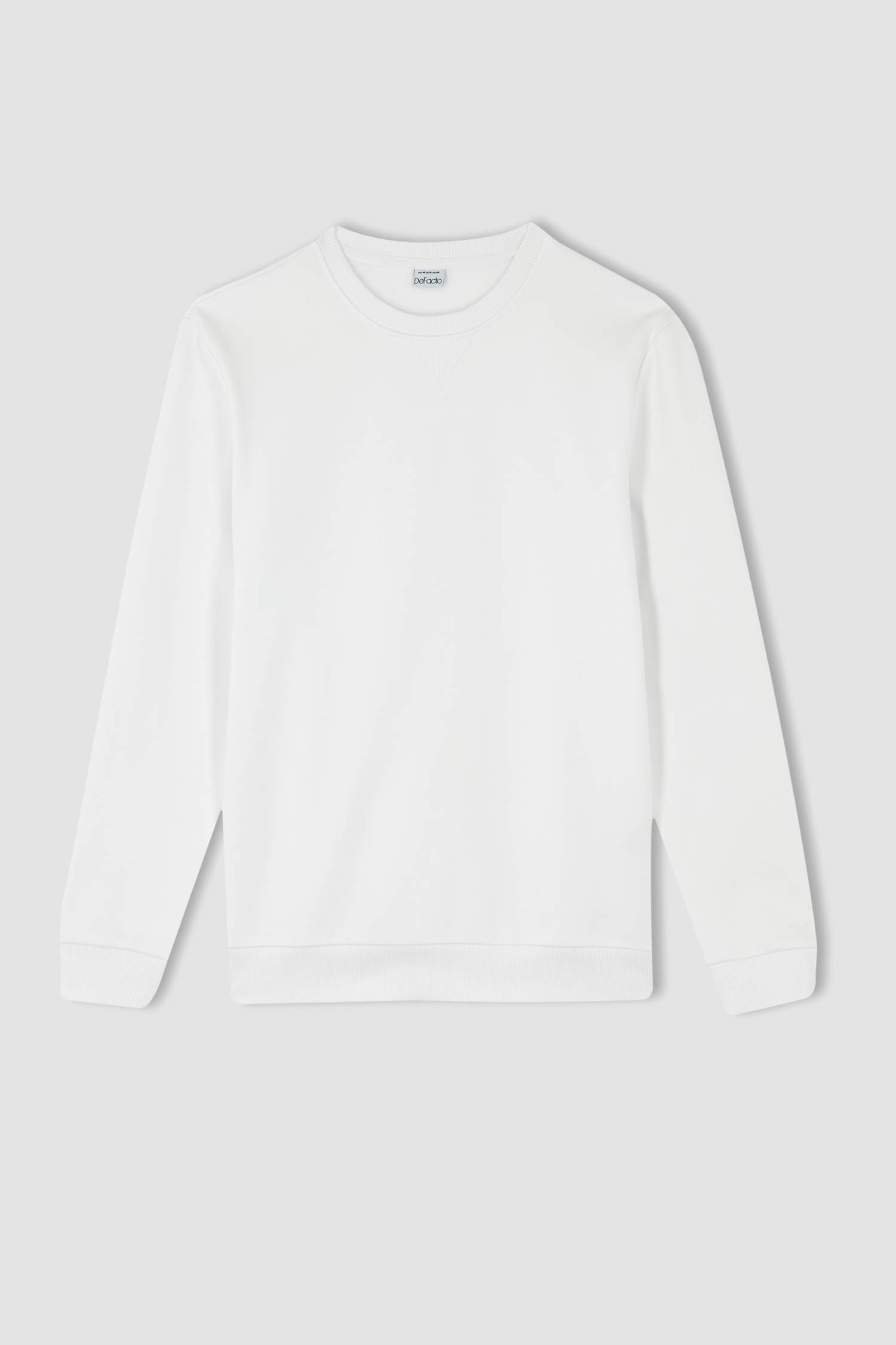 Regular Fit Bisiklet Yaka Basic Pamuklu Sweatshirt
