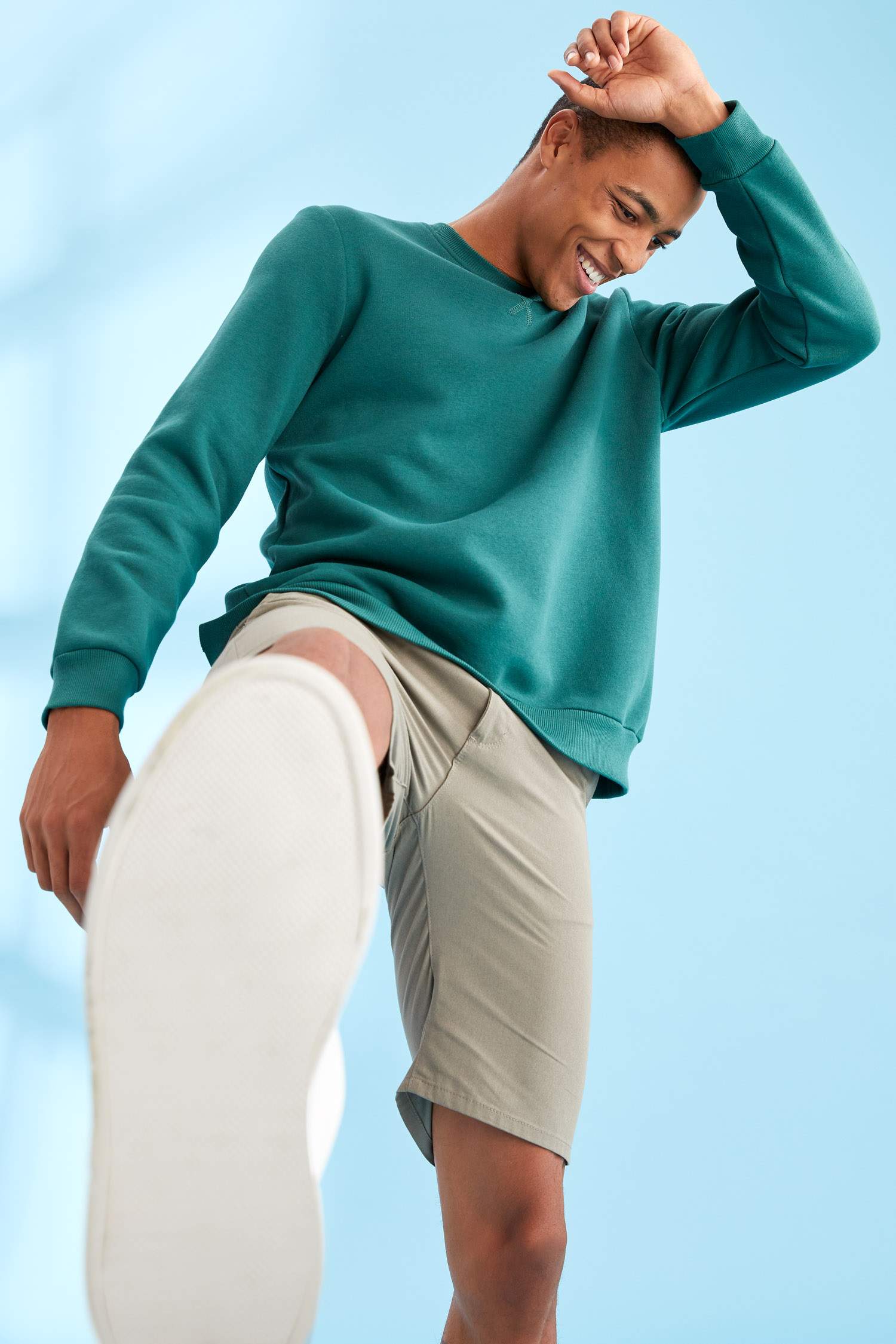 Regular Fit Bisiklet Yaka Basic Pamuklu Sweatshirt