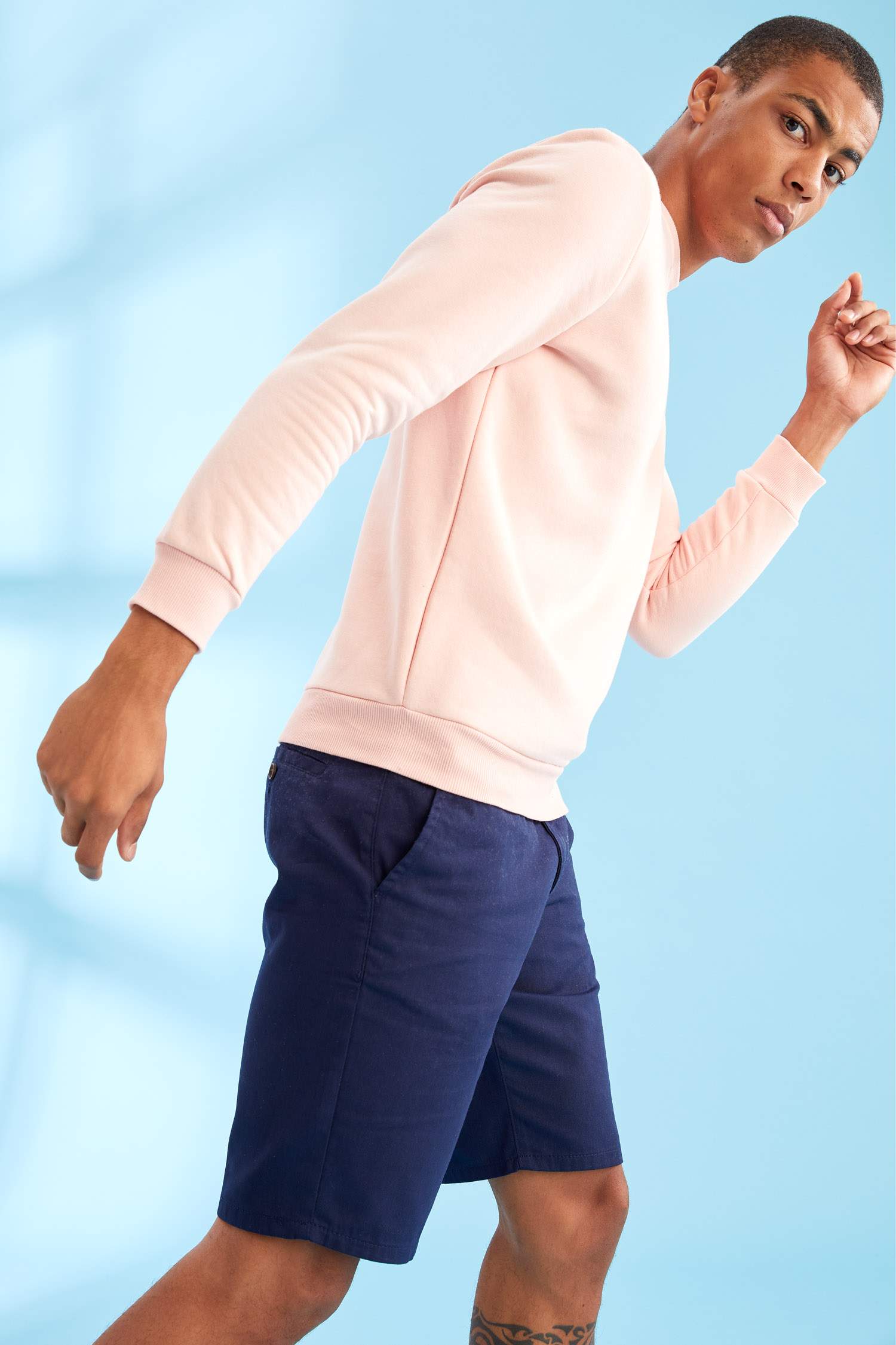 Regular Fit Bisiklet Yaka Basic Pamuklu Sweatshirt