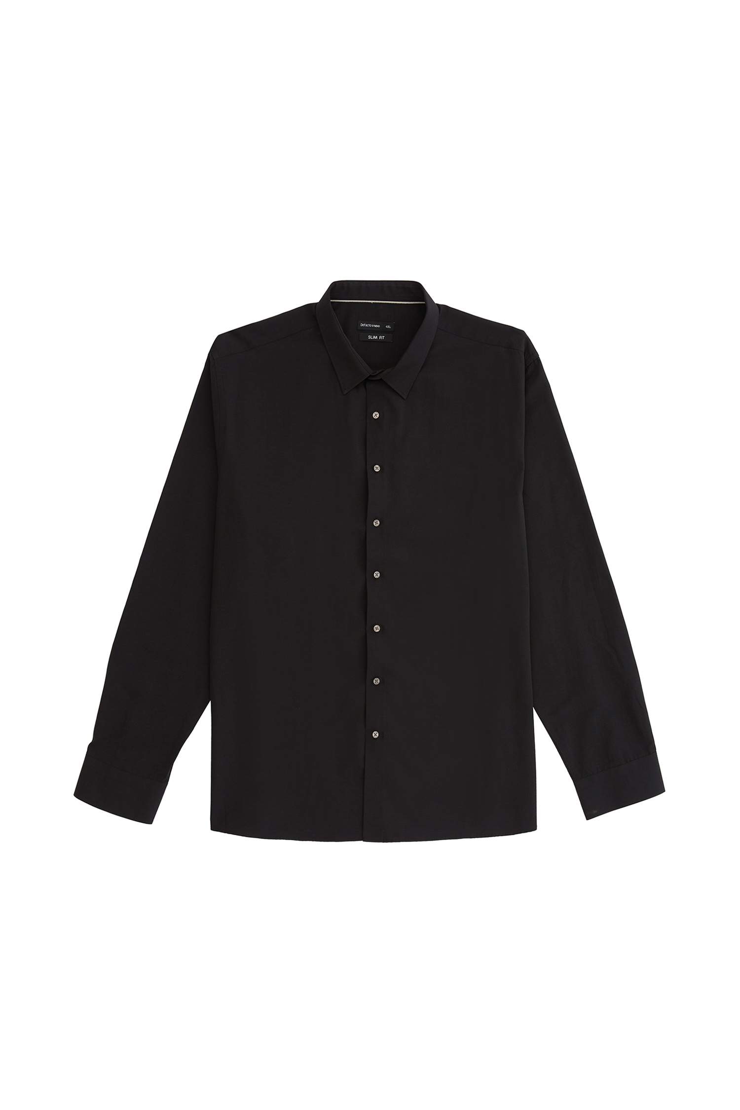 Poplin Slim Fit Polo Yaka Uzun Kollu Gömlek