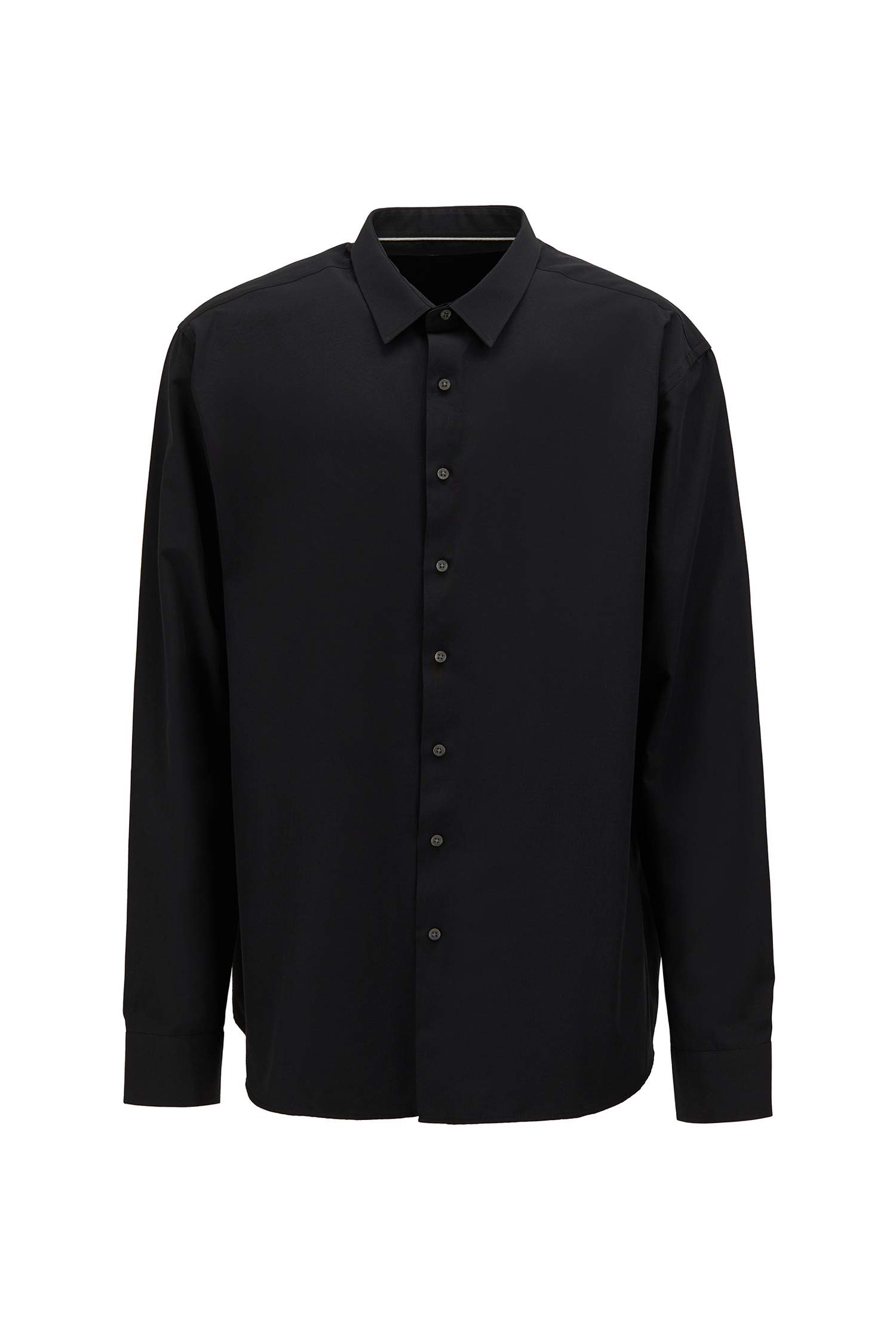 Poplin Slim Fit Polo Yaka Uzun Kollu Gömlek
