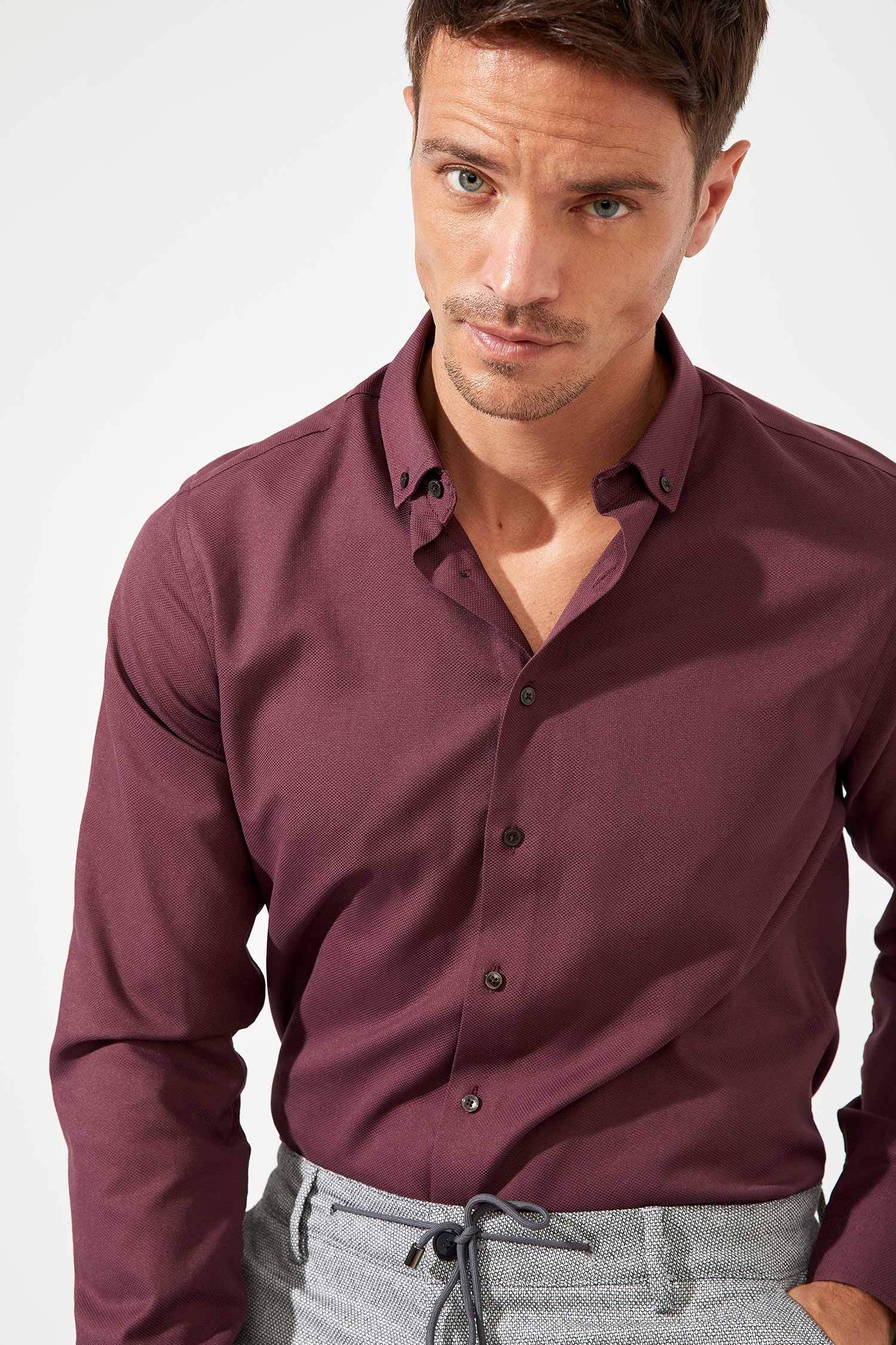 Uzun Kollu Modern Fit Fit Basic Gömlek