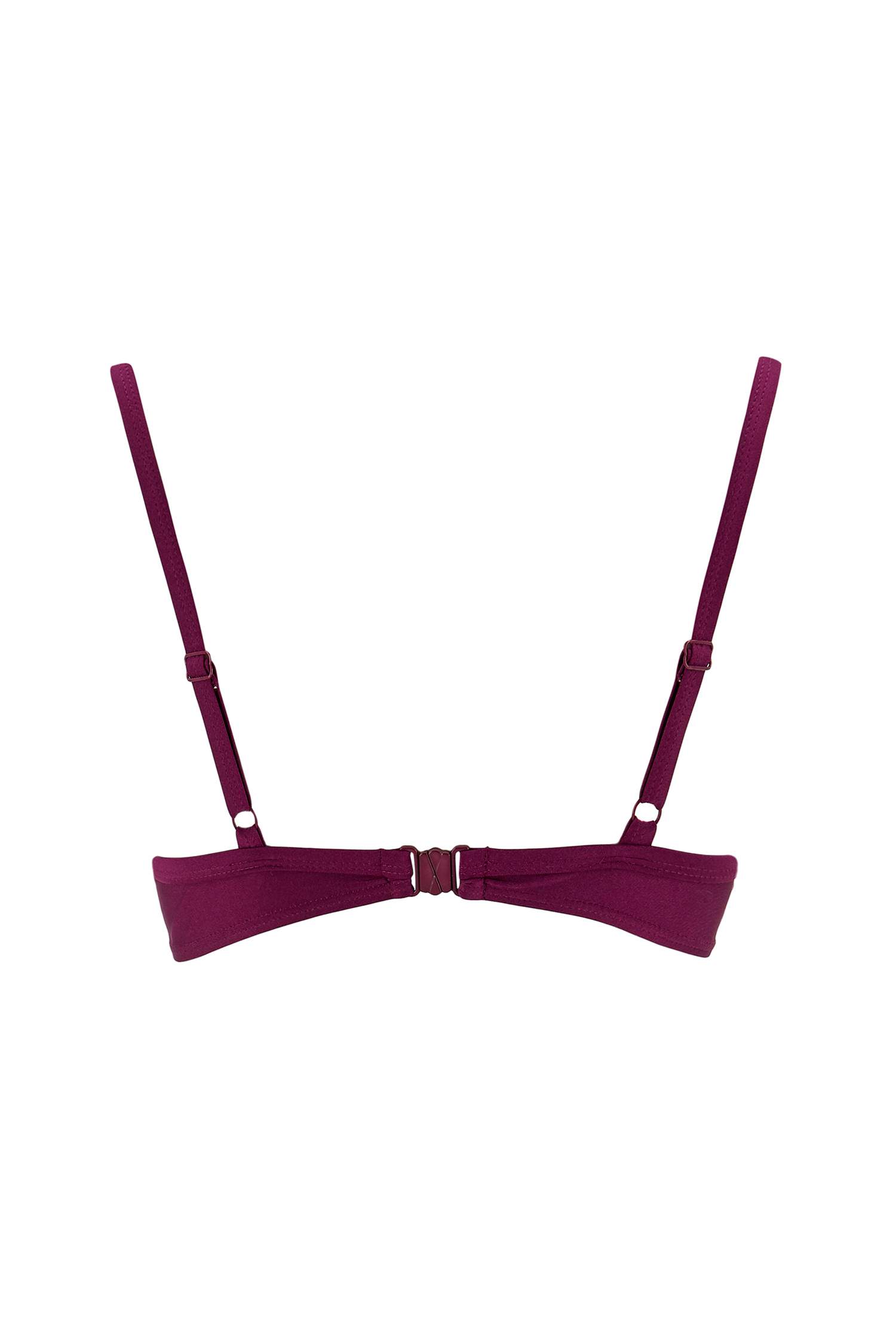 Büzgü Detaylı Push Up Üçgen Bikini Üstü