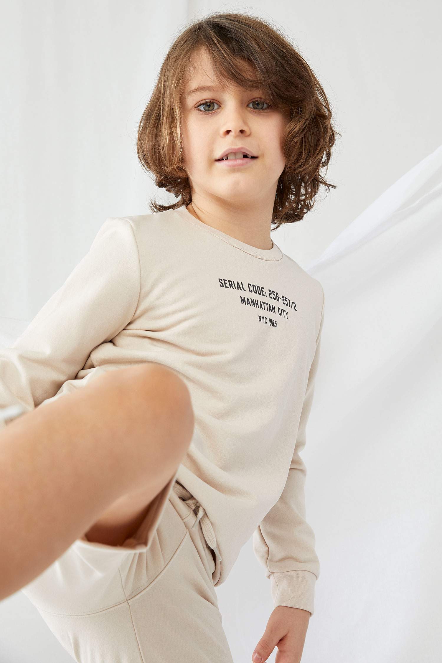 Erkek Çocuk Yazı Baskılı Sweatshirt