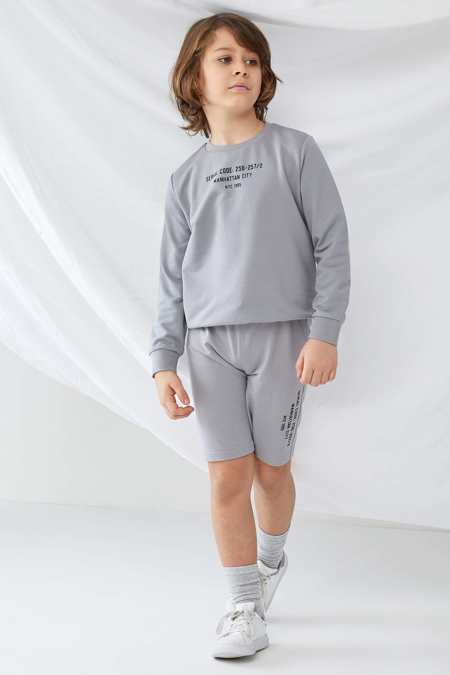 Erkek Çocuk Yazı Baskılı Sweatshirt