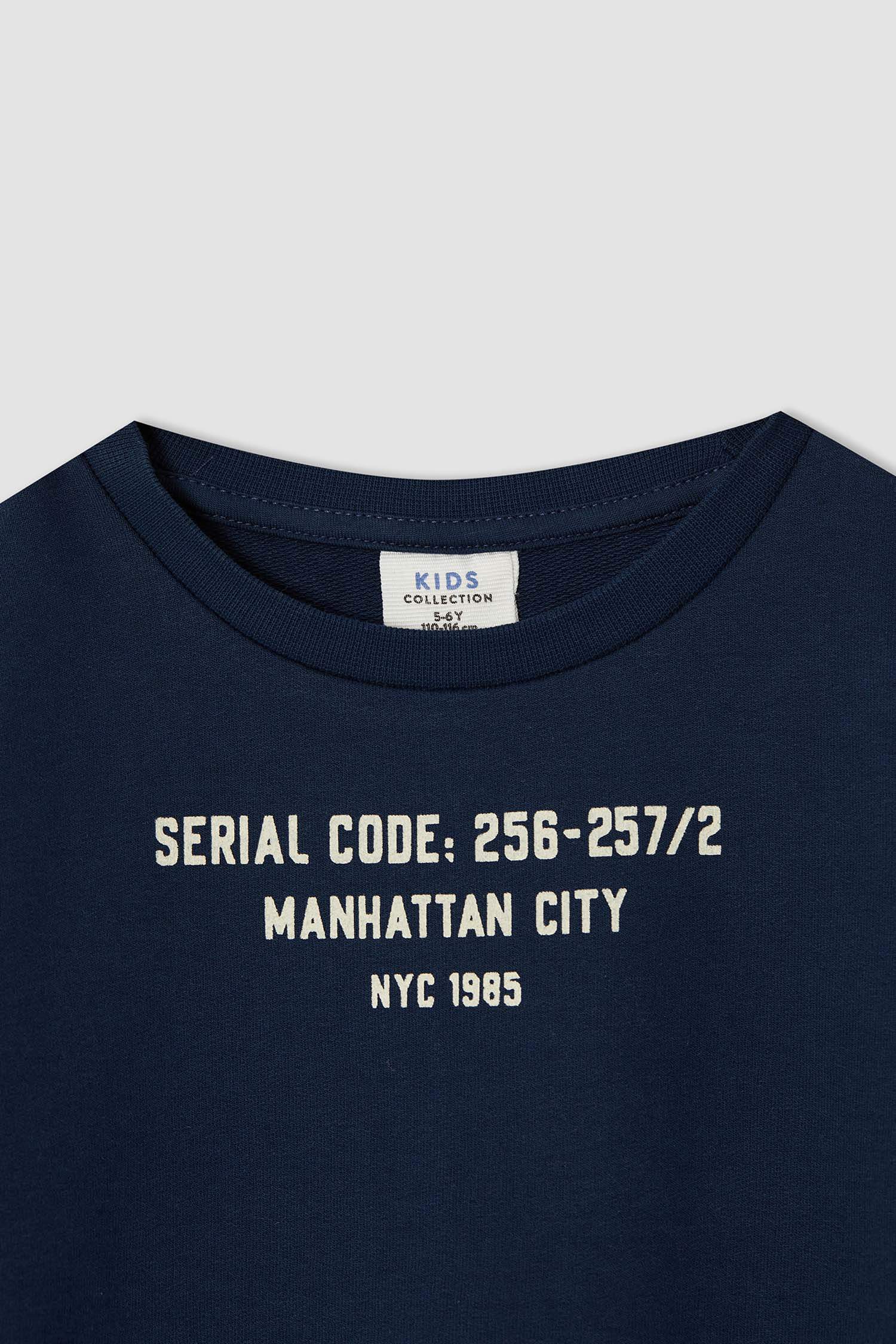Erkek Çocuk Yazı Baskılı Sweatshirt