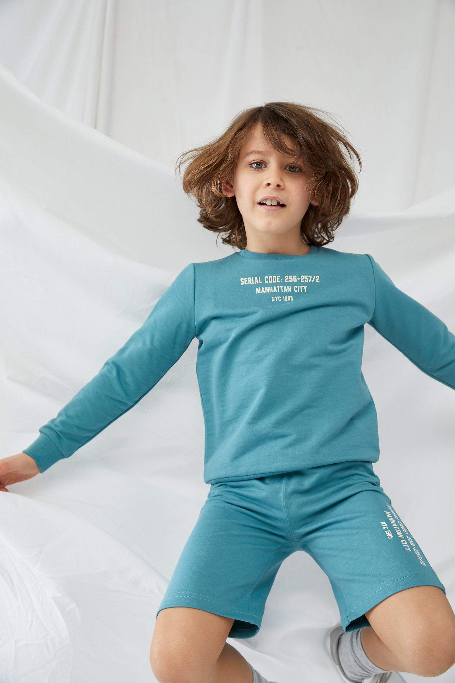 Erkek Çocuk Yazı Baskılı Sweatshirt
