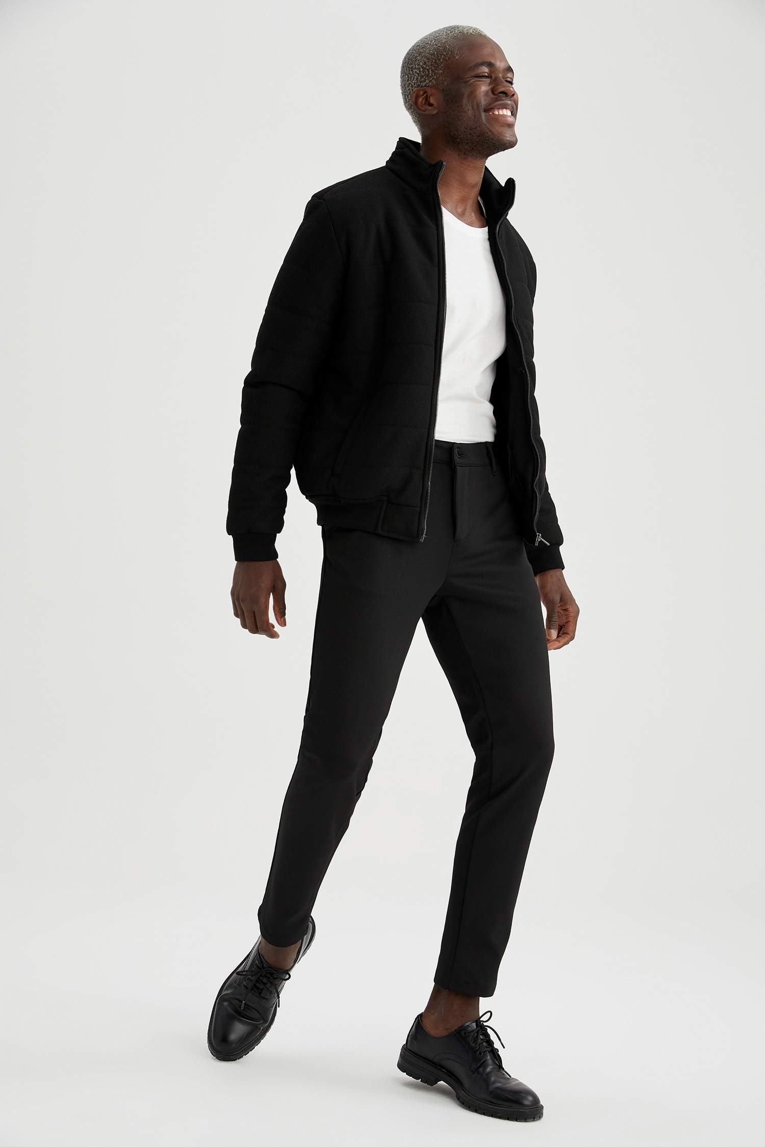 Slim Fit Dik Yaka Mont