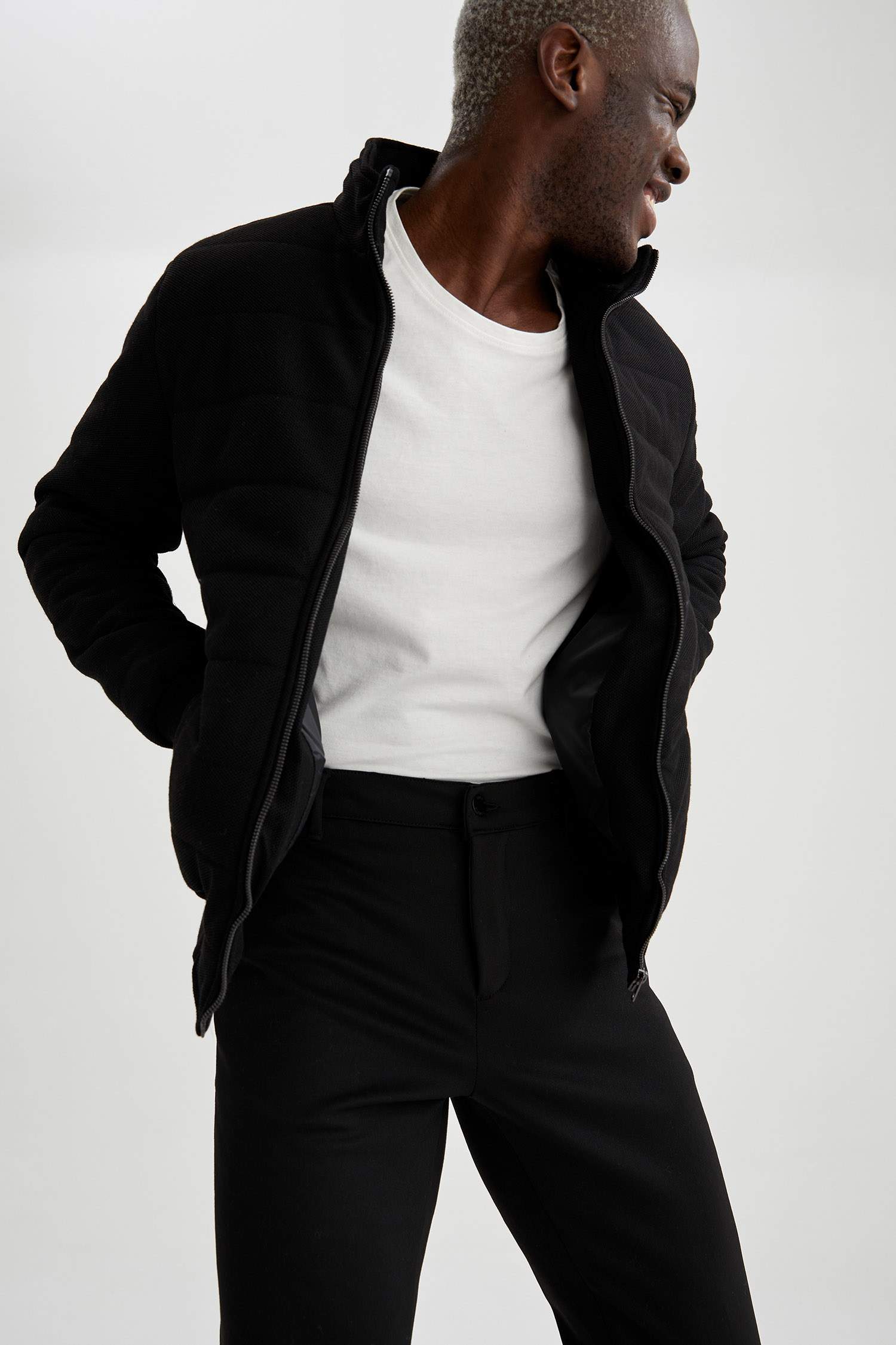 Slim Fit Dik Yaka Mont