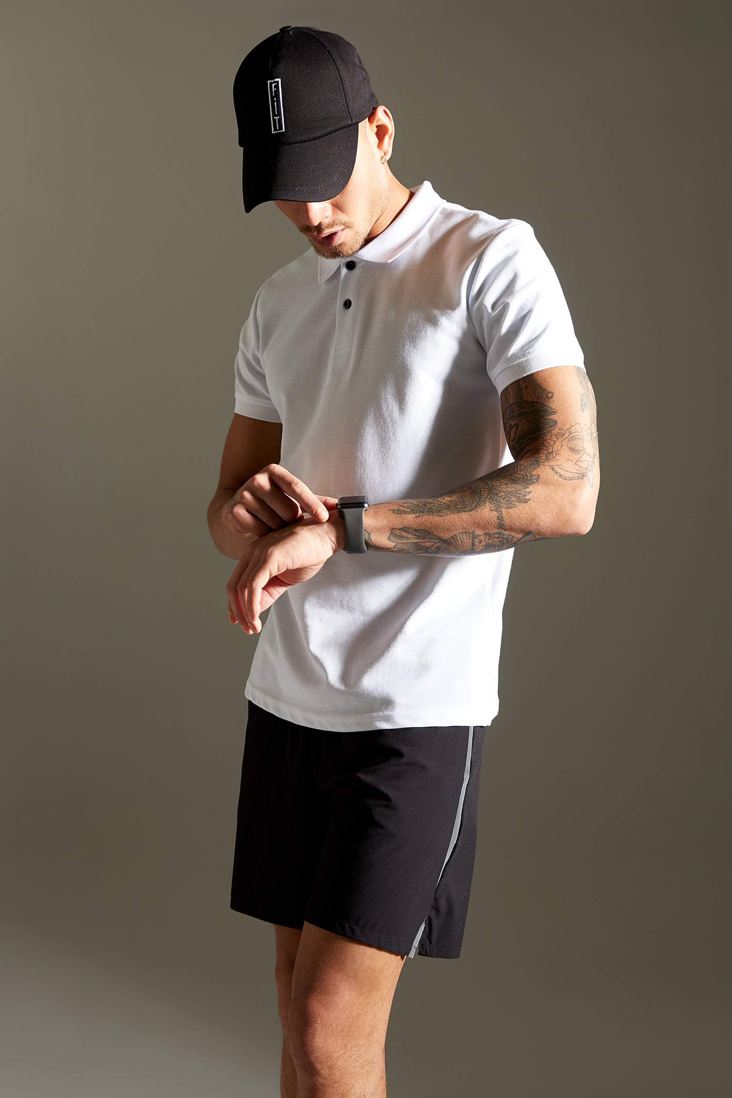 Slim Fit Polo Yaka Teknik Kumaşlı Basic Tişört