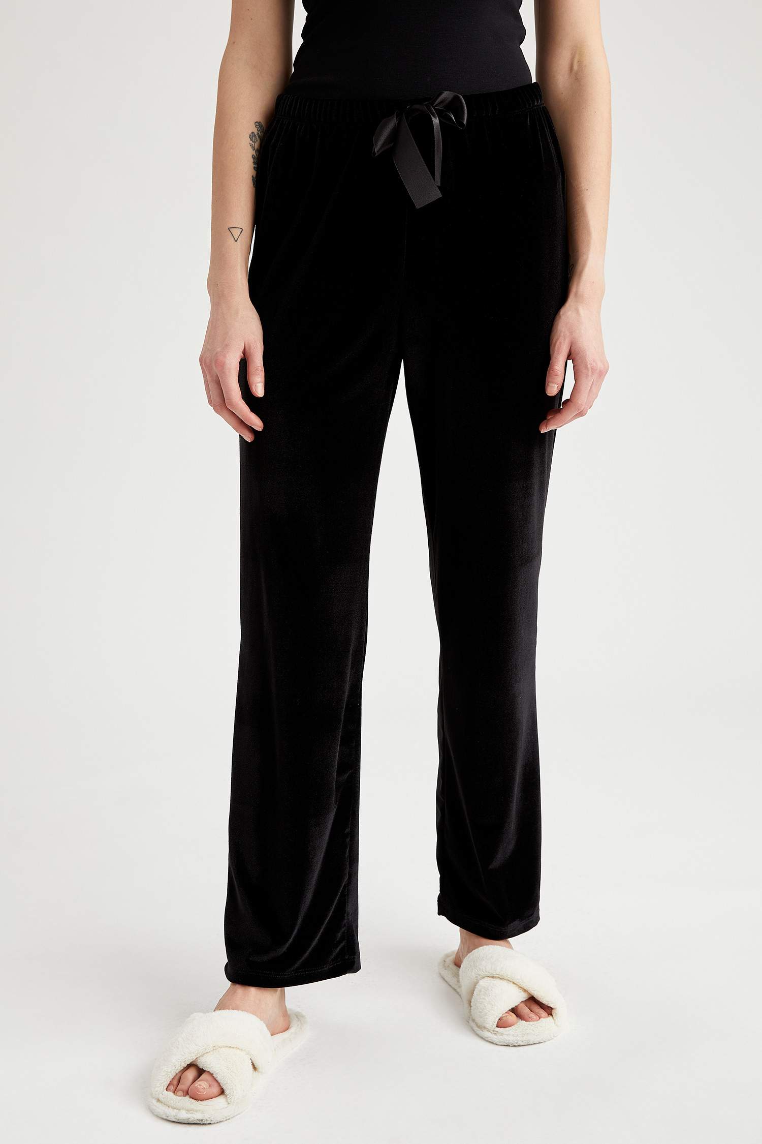 Fall In Love Regular Fit Yılbaşı Temalı Kadife Pijama Altı