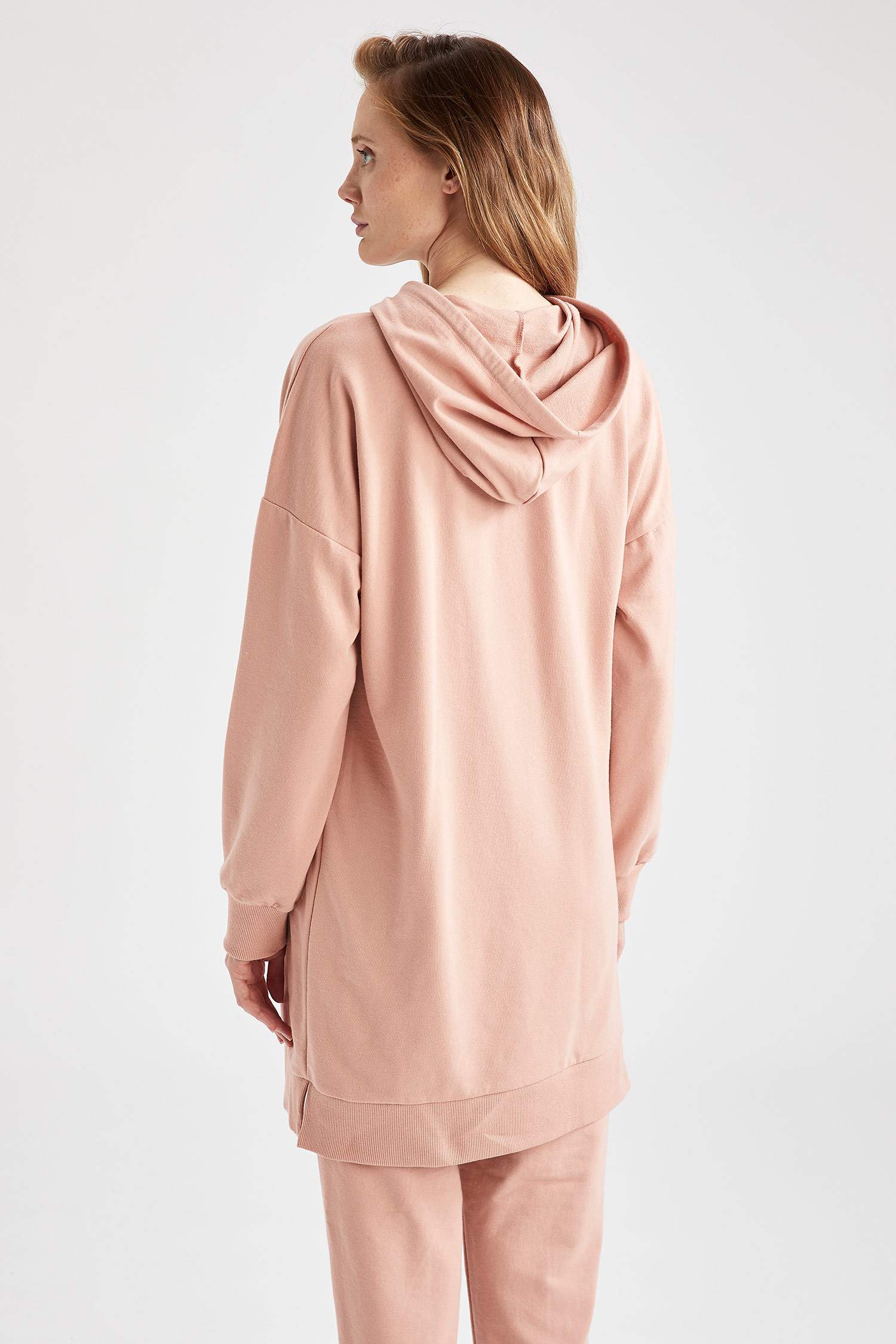 Kapüşonlu Kanguru Cepli Sweat Tunik