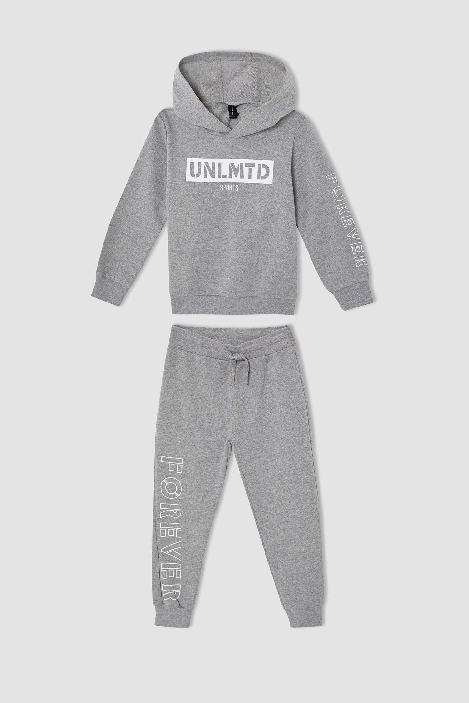 Erkek Çocuk Yazı Baskılı Sweatshirt ve Jogger Eşofman Alt Takımı