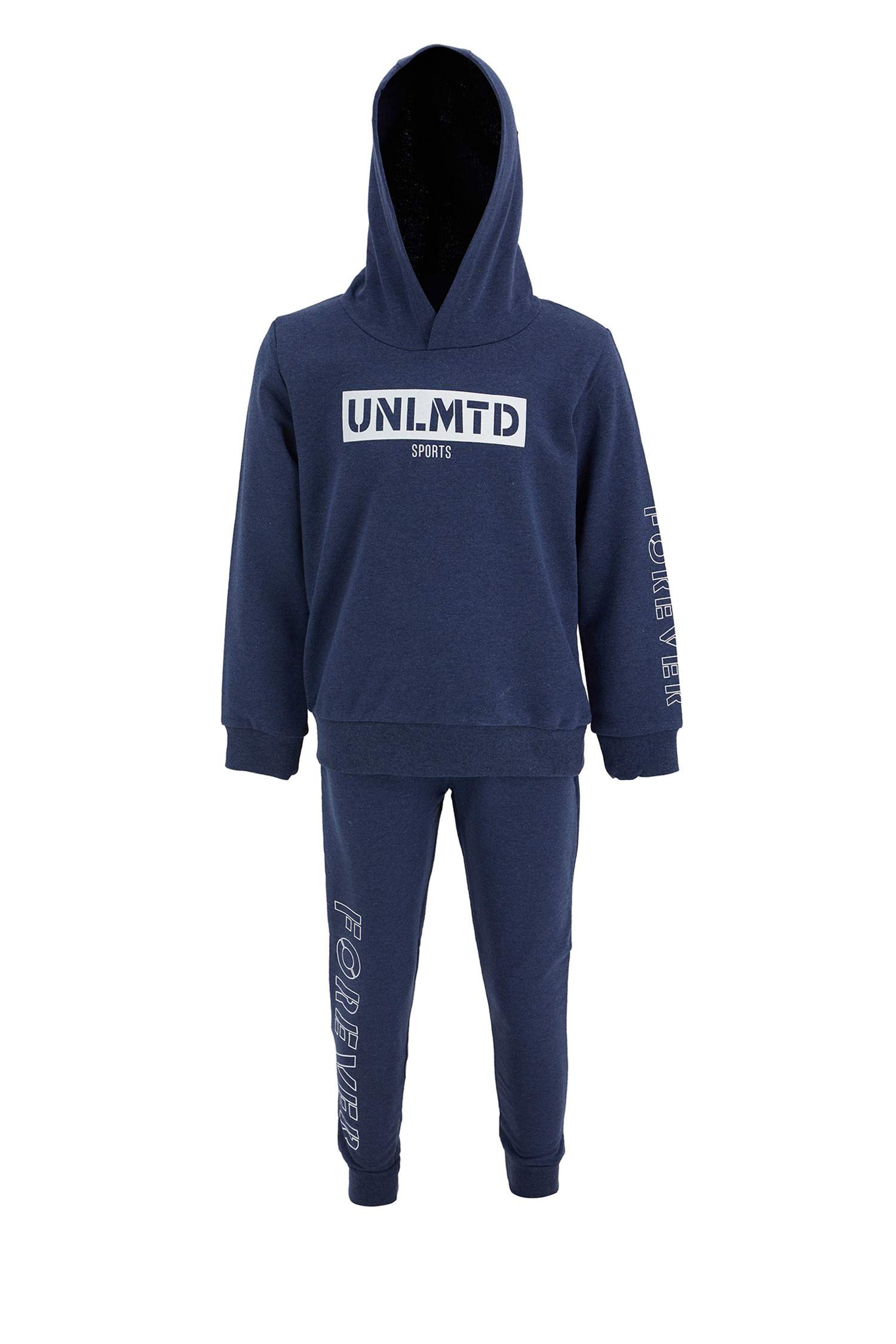 Erkek Çocuk Yazı Baskılı Sweatshirt ve Jogger Eşofman Alt Takımı